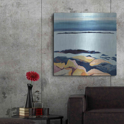 Luxe Metal Art 'Winter Walking' by Ann Gordon, Metal Wall Art,36x36