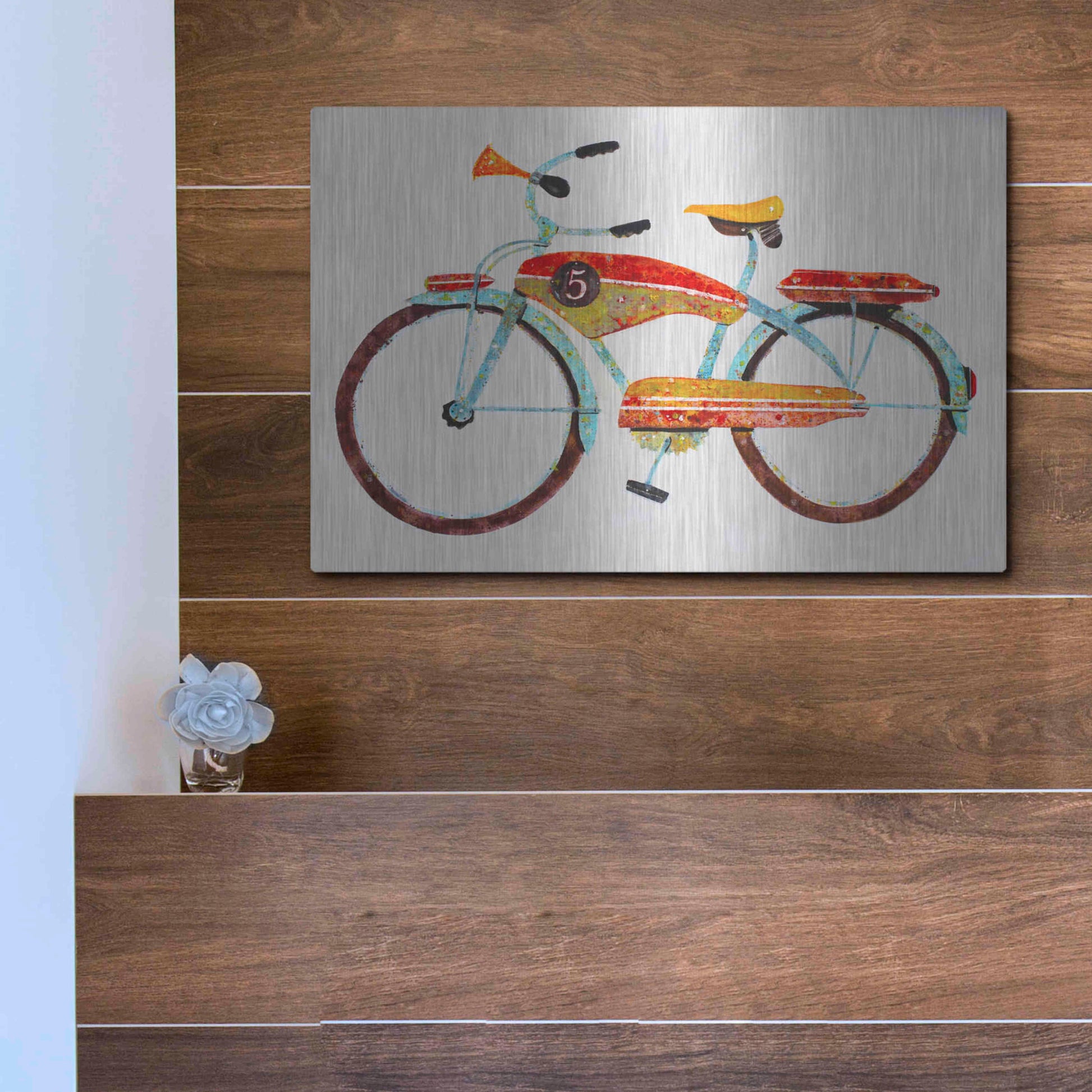 Luxe Metal Art 'Bike No. 5' by Anthony Grant, Metal Wall Art,16x12