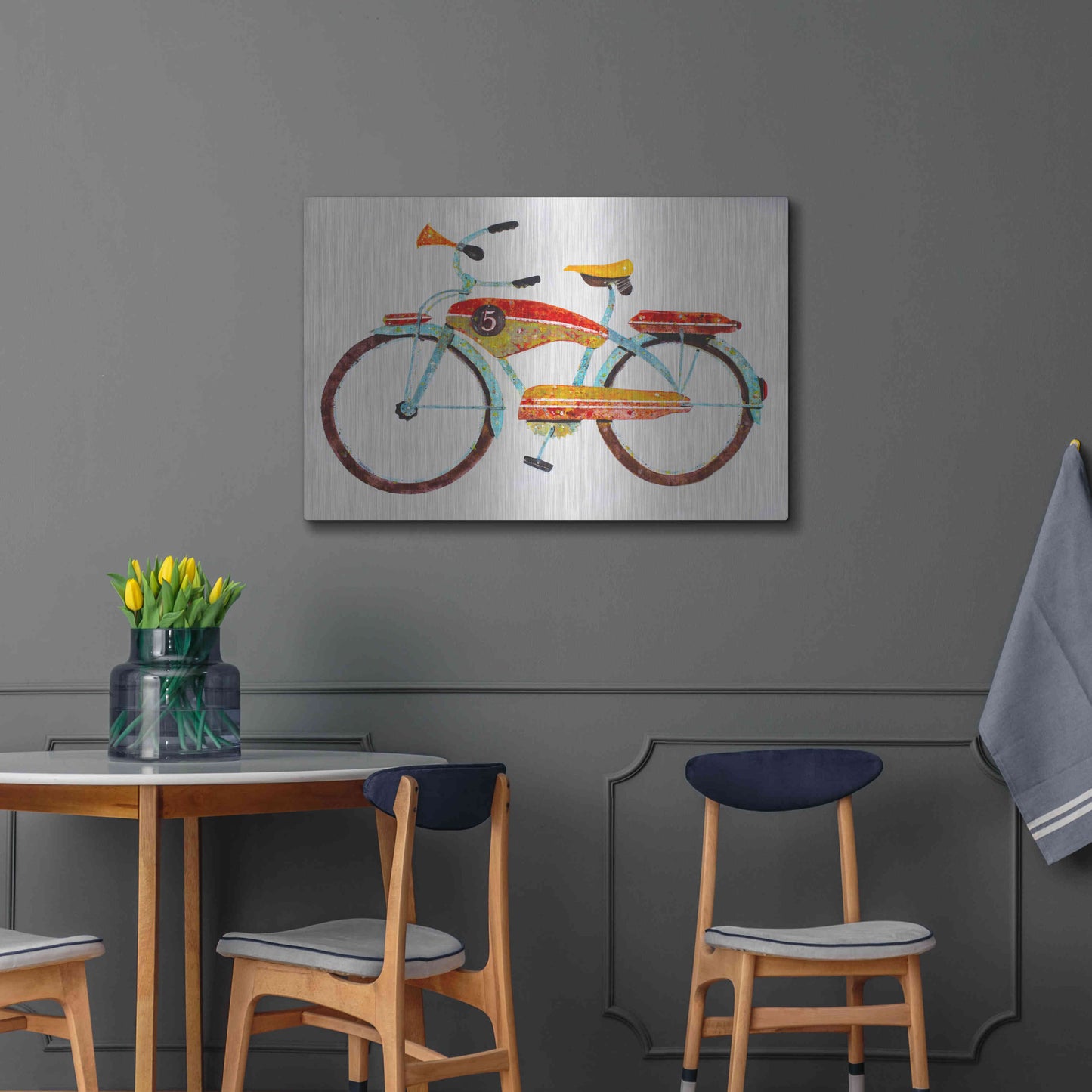 Luxe Metal Art 'Bike No. 5' by Anthony Grant, Metal Wall Art,36x24