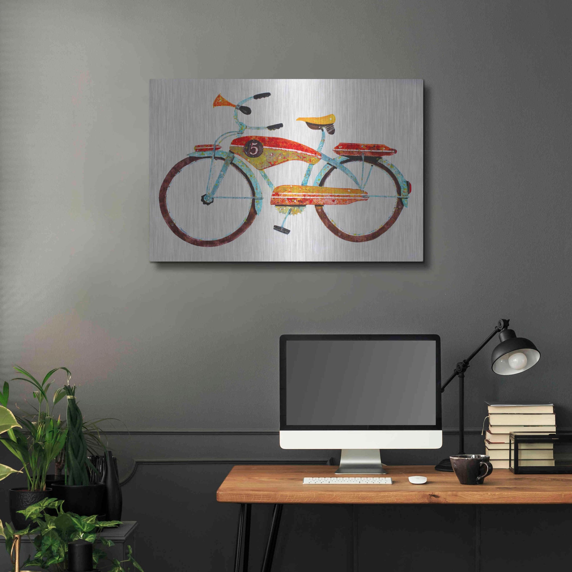 Luxe Metal Art 'Bike No. 5' by Anthony Grant, Metal Wall Art,36x24