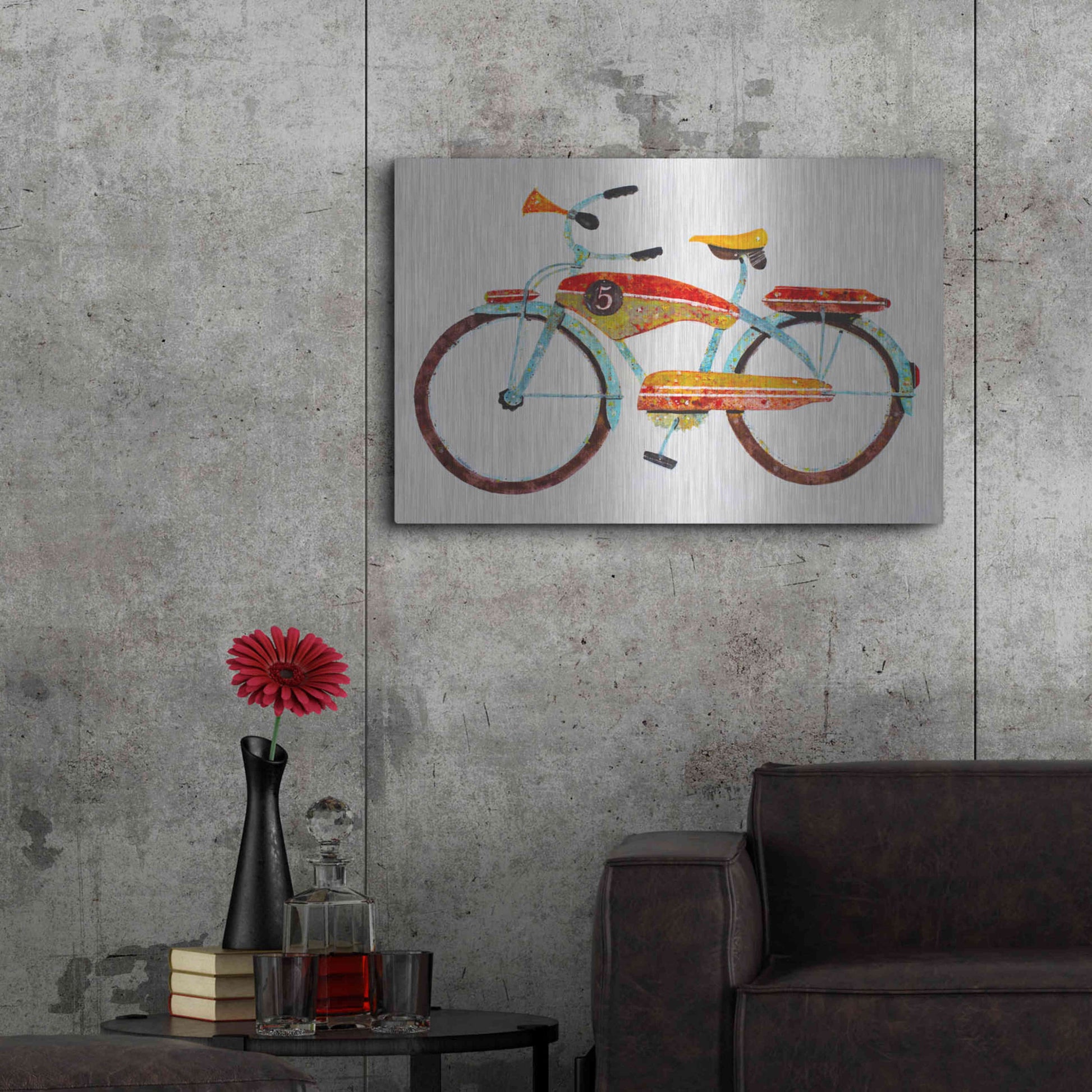 Luxe Metal Art 'Bike No. 5' by Anthony Grant, Metal Wall Art,36x24