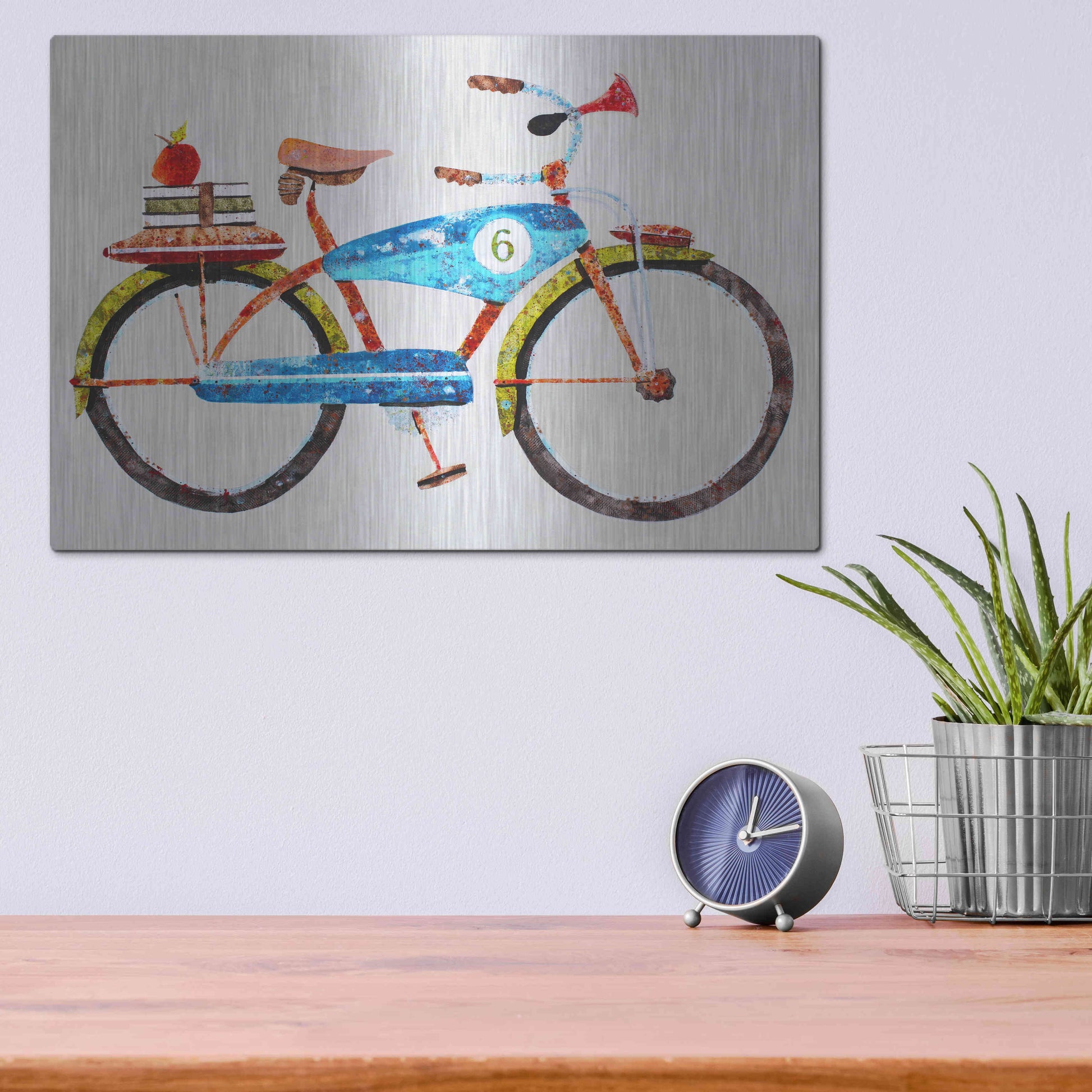 Luxe Metal Art 'Bike No. 6' by Anthony Grant, Metal Wall Art,16x12