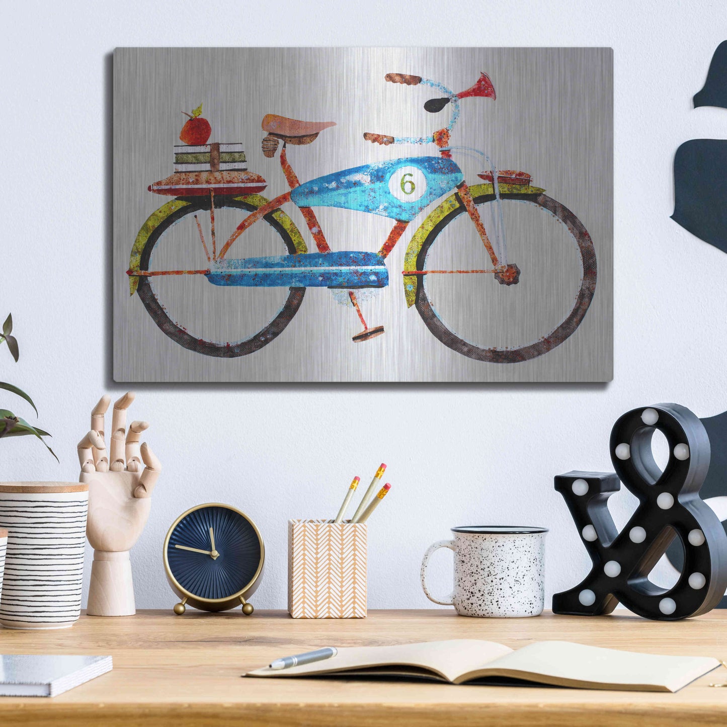 Luxe Metal Art 'Bike No. 6' by Anthony Grant, Metal Wall Art,16x12