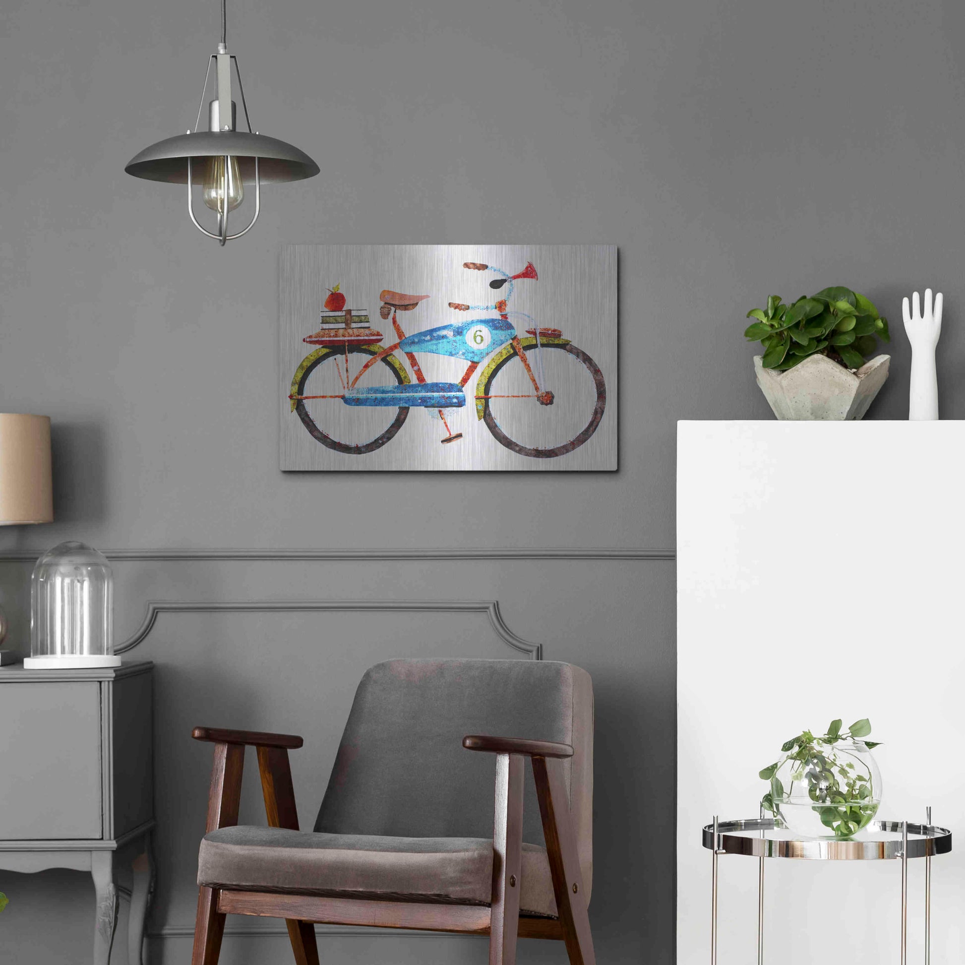 Luxe Metal Art 'Bike No. 6' by Anthony Grant, Metal Wall Art,24x16