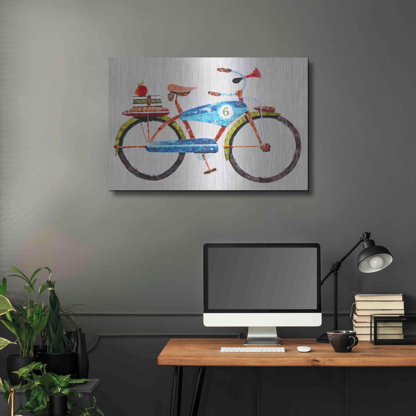 Luxe Metal Art 'Bike No. 6' by Anthony Grant, Metal Wall Art,36x24
