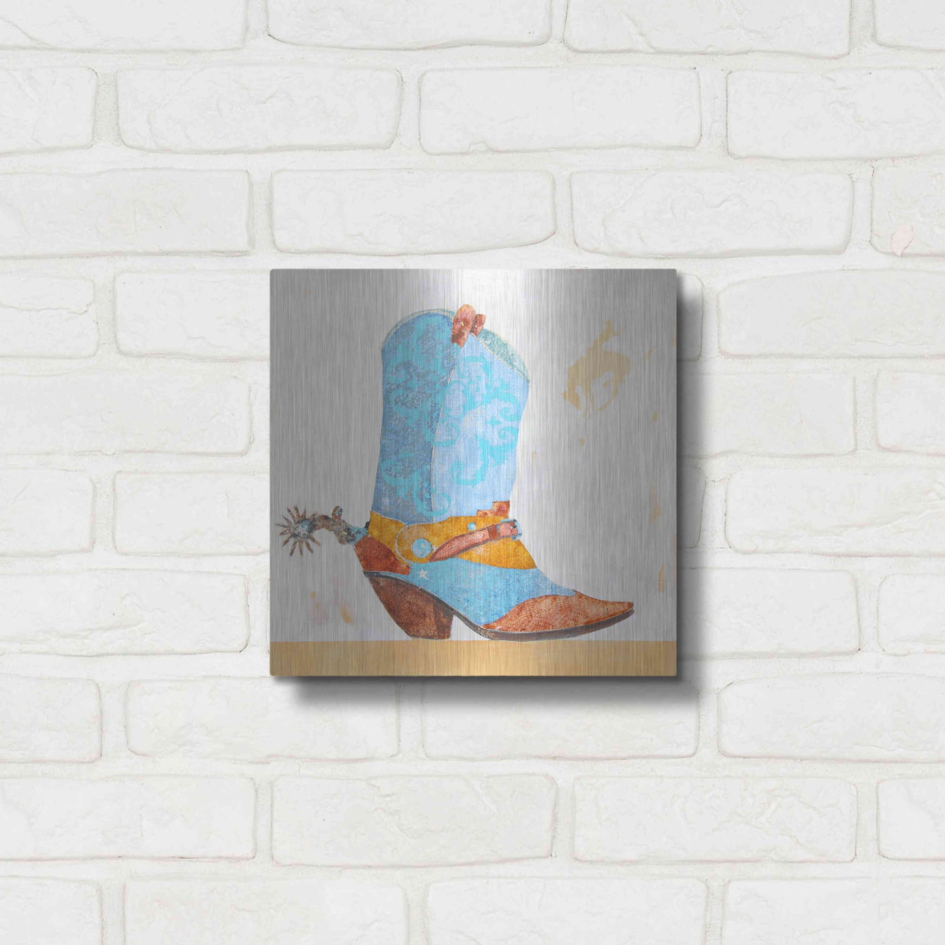 Luxe Metal Art 'Boy Boot' by Anthony Grant, Metal Wall Art,12x12