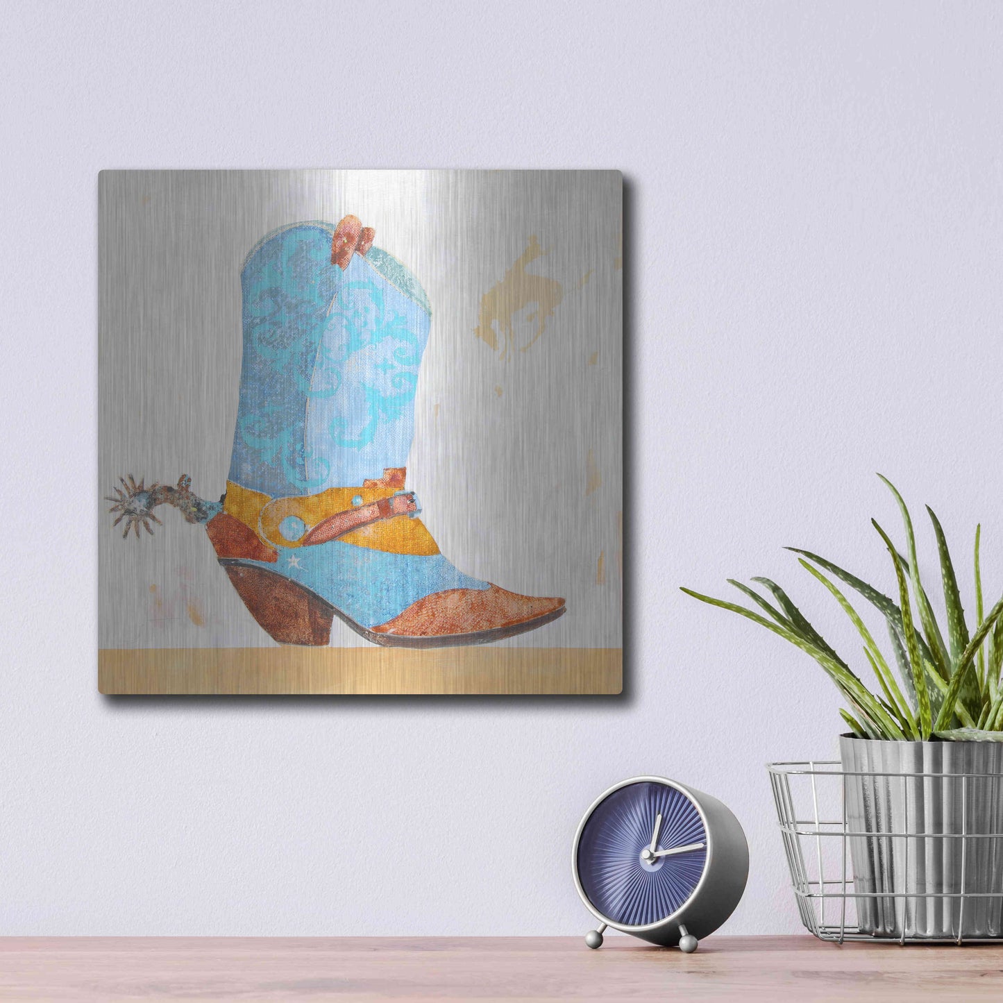 Luxe Metal Art 'Boy Boot' by Anthony Grant, Metal Wall Art,12x12