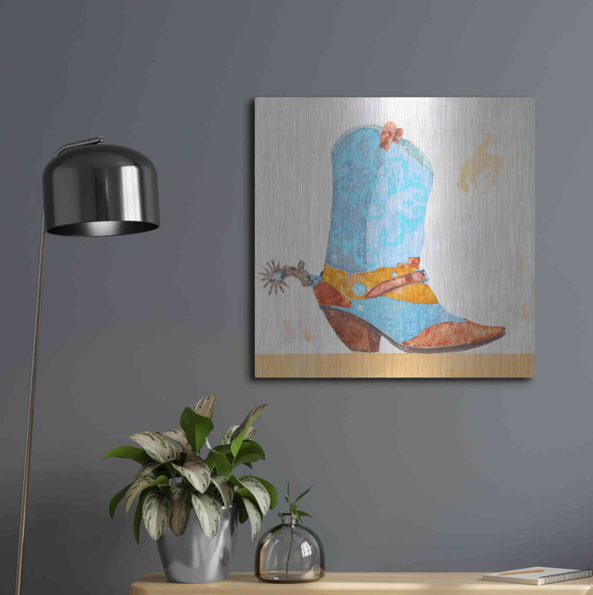 Luxe Metal Art 'Boy Boot' by Anthony Grant, Metal Wall Art,24x24