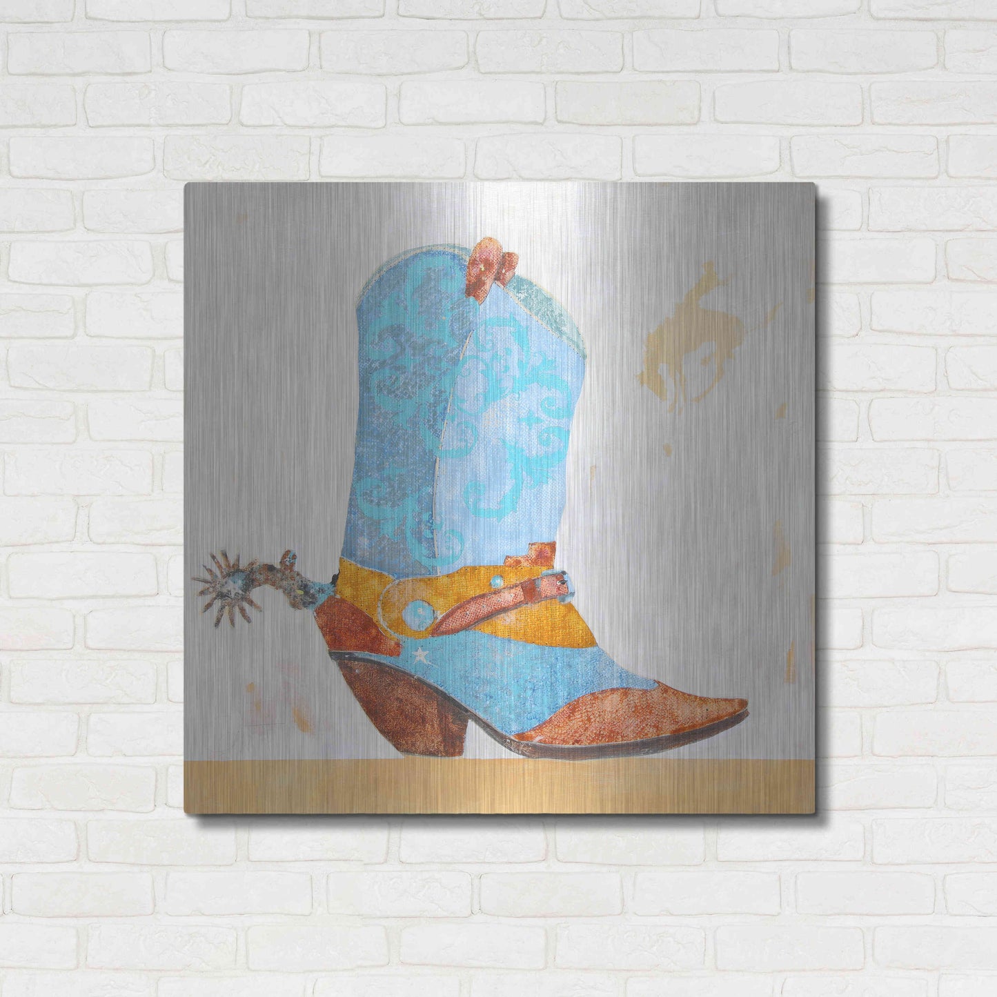 Luxe Metal Art 'Boy Boot' by Anthony Grant, Metal Wall Art,36x36