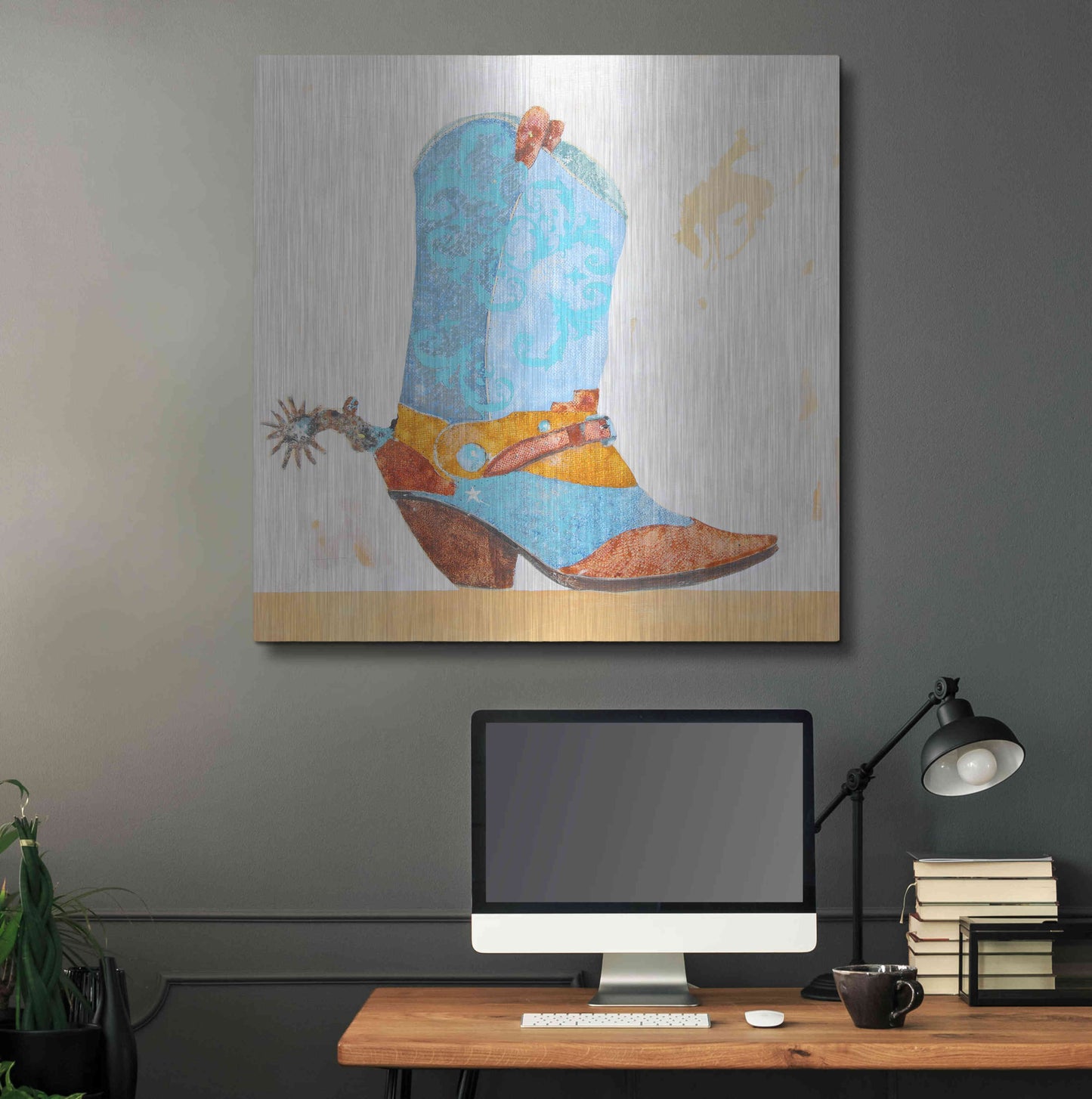 Luxe Metal Art 'Boy Boot' by Anthony Grant, Metal Wall Art,36x36