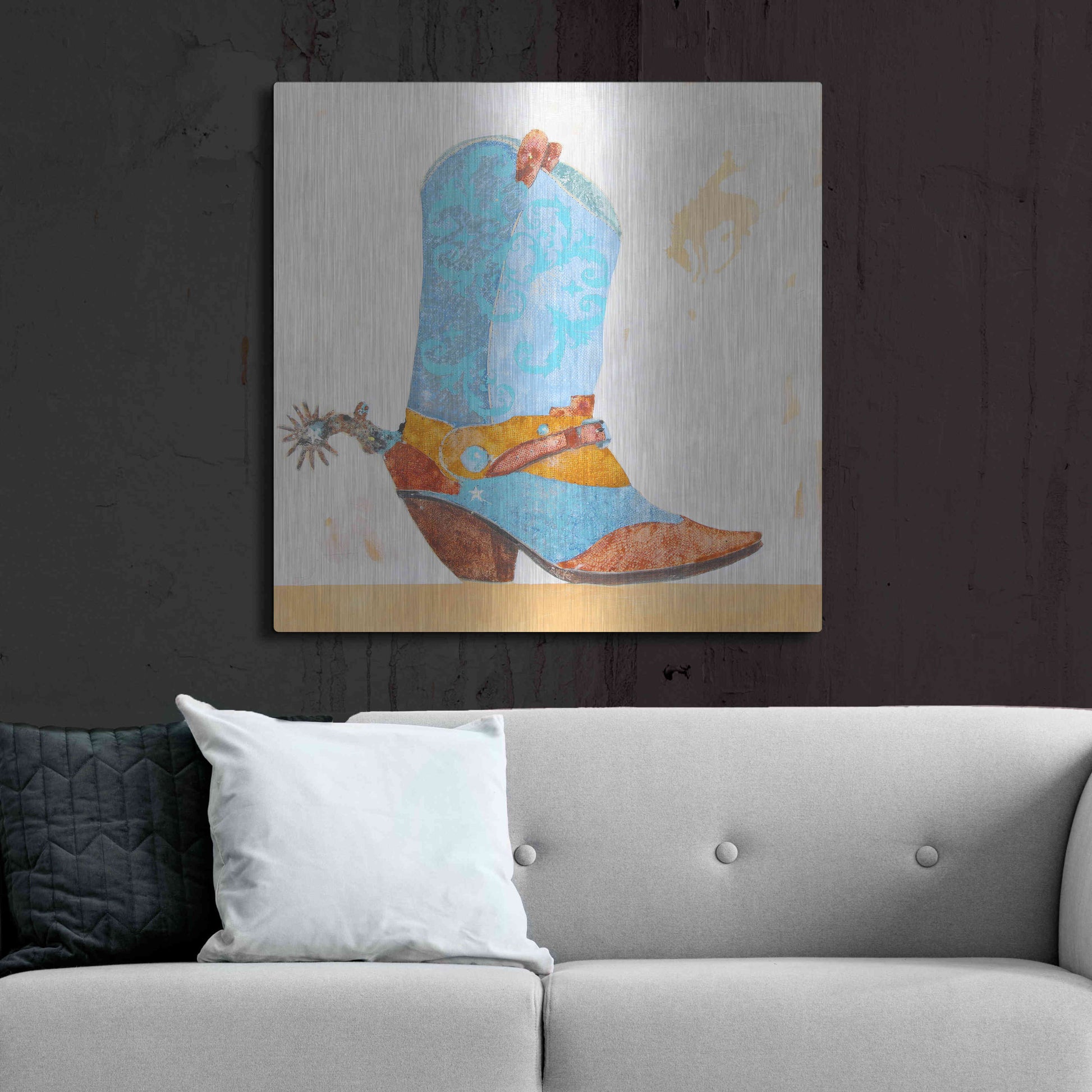 Luxe Metal Art 'Boy Boot' by Anthony Grant, Metal Wall Art,36x36