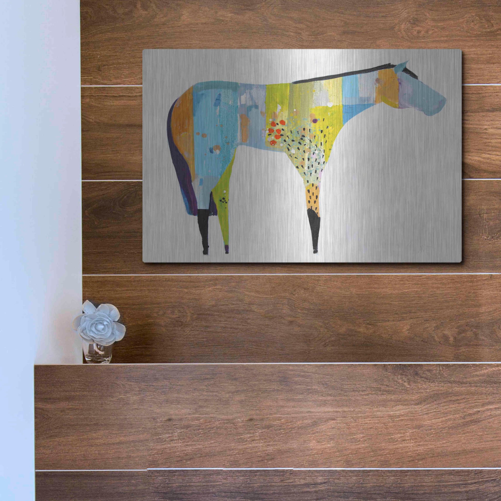 Luxe Metal Art 'Horse No. 27' by Anthony Grant, Metal Wall Art,16x12