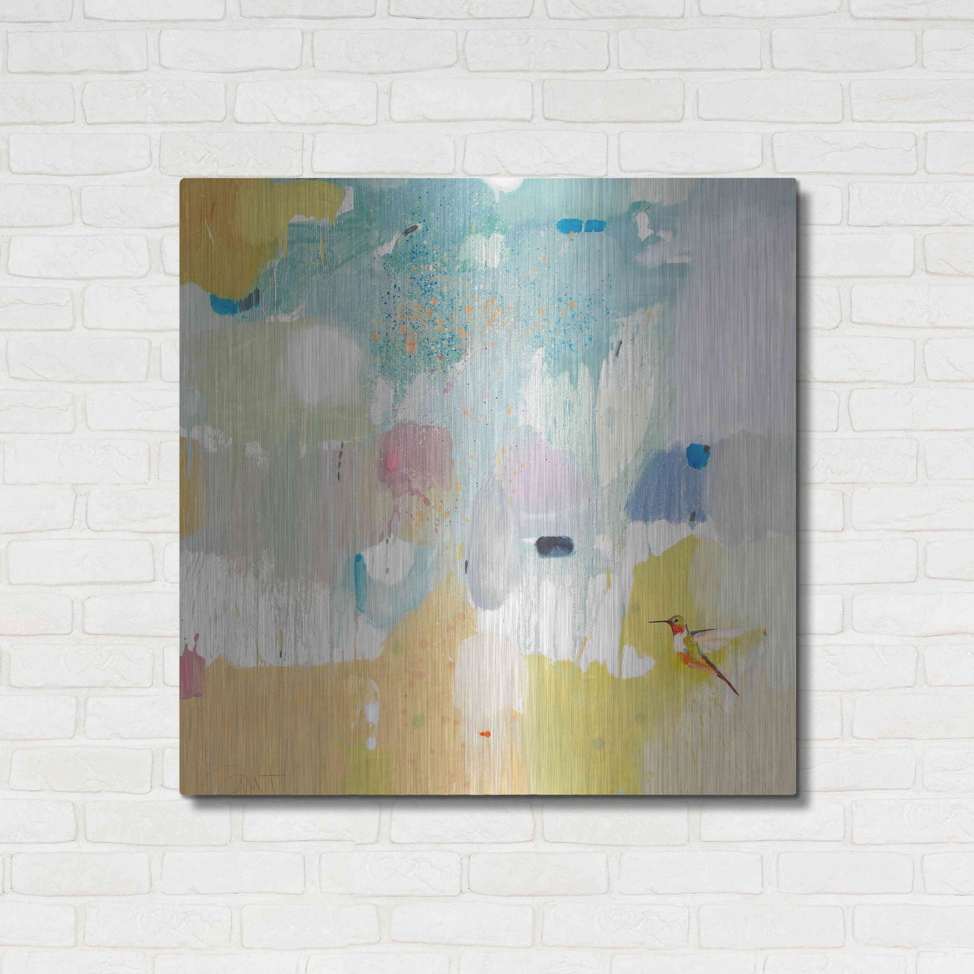 Luxe Metal Art 'Hummingbird at Home 2' by Anthony Grant, Metal Wall Art,36x36