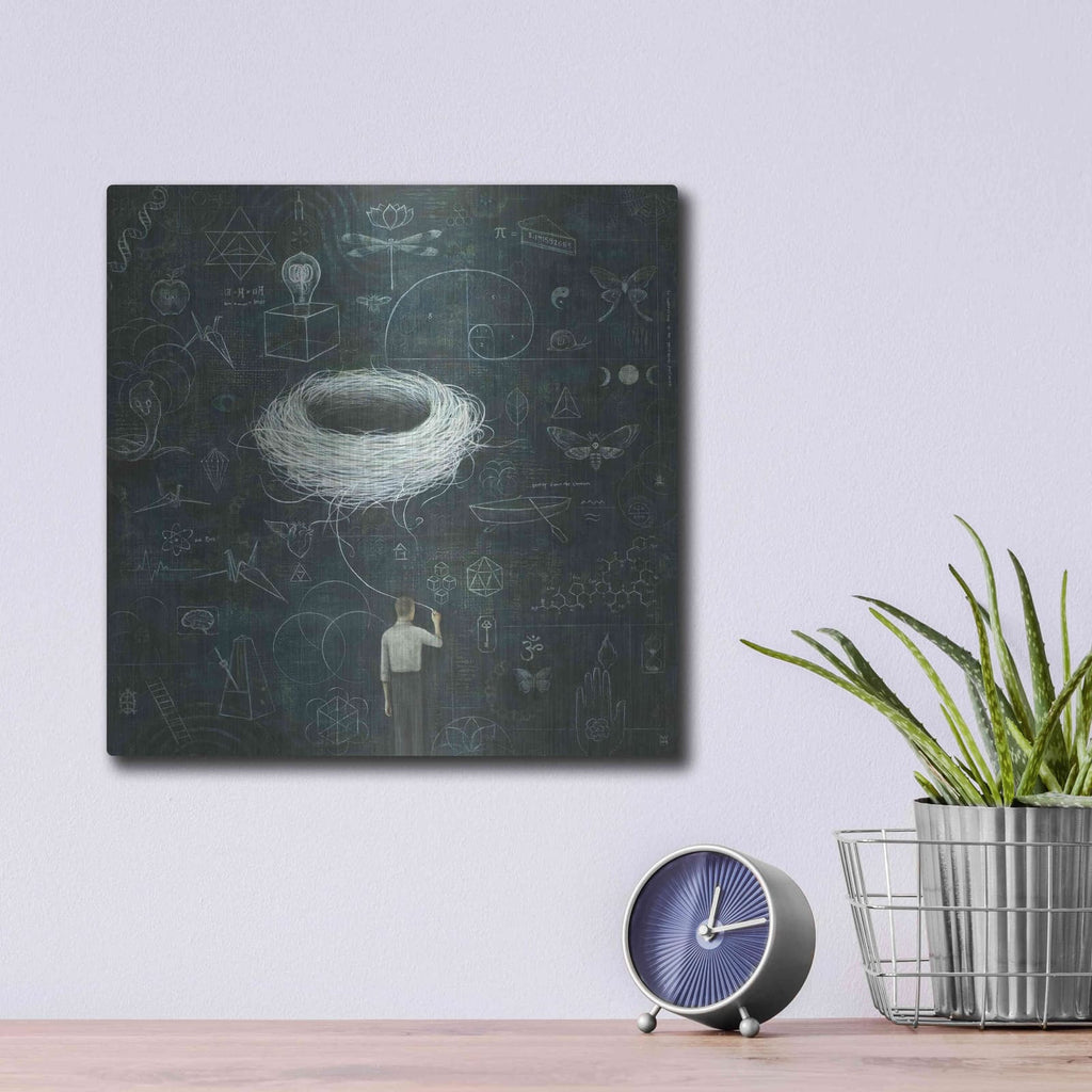 'Drafting Drifting ConsciousNest' by Duy Huynh – Metal Wall Art, 12x12 room view
