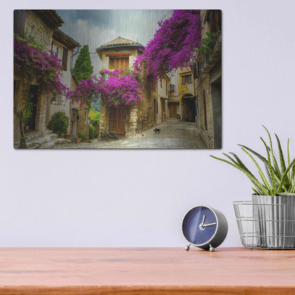 Luxe Metal Art 'Bougainvillea' Metal Wall Art,16x12