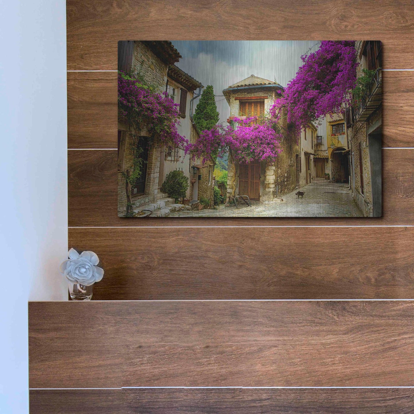 Luxe Metal Art 'Bougainvillea' Metal Wall Art,16x12