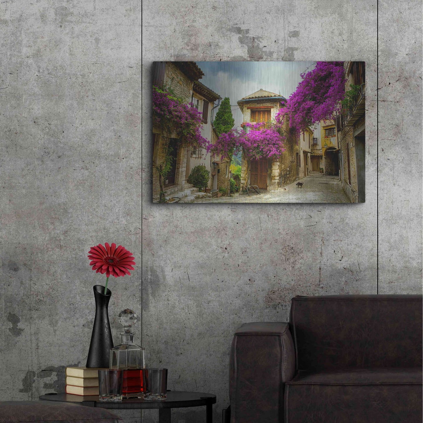 Luxe Metal Art 'Bougainvillea' Metal Wall Art,36x24