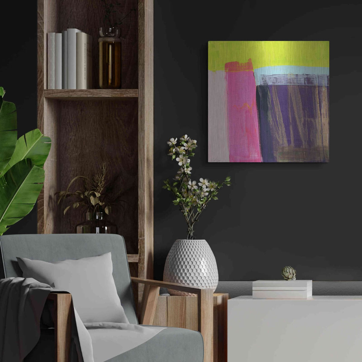 'With View' by Cathe Hendrick – Metal Wall Art, 24x24 room view