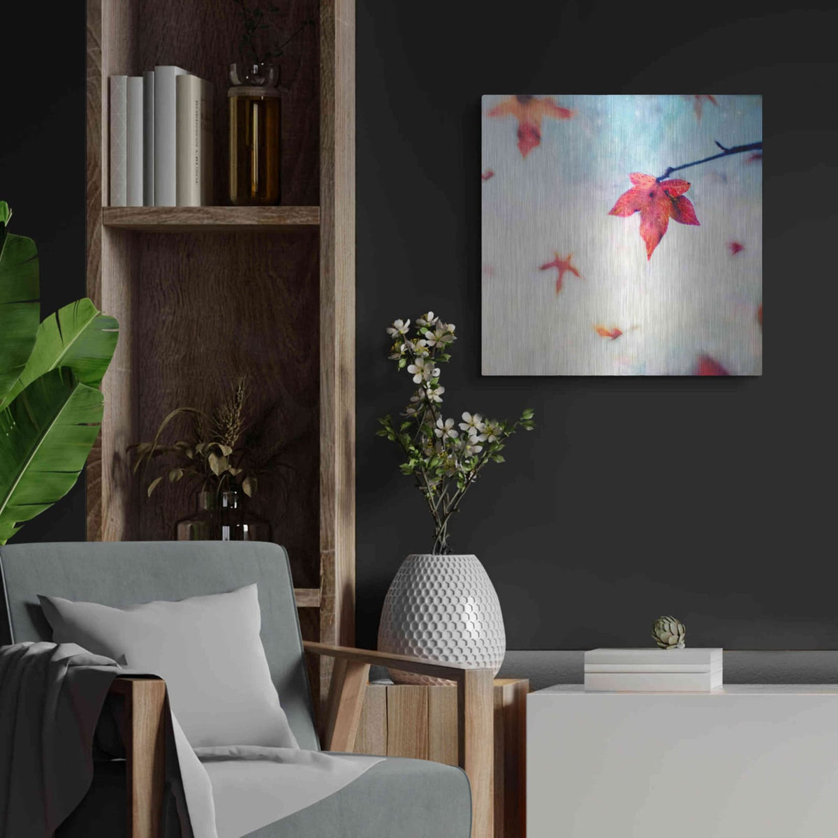 'All Fall Down' by Dawn D Hanna – Metal Wall Art, 24x24 room view
