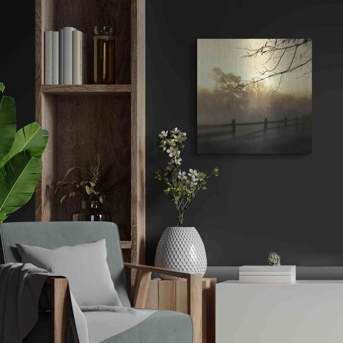 'At Dawn' by Dawn D Hanna – Metal Wall Art, 24x24 room view