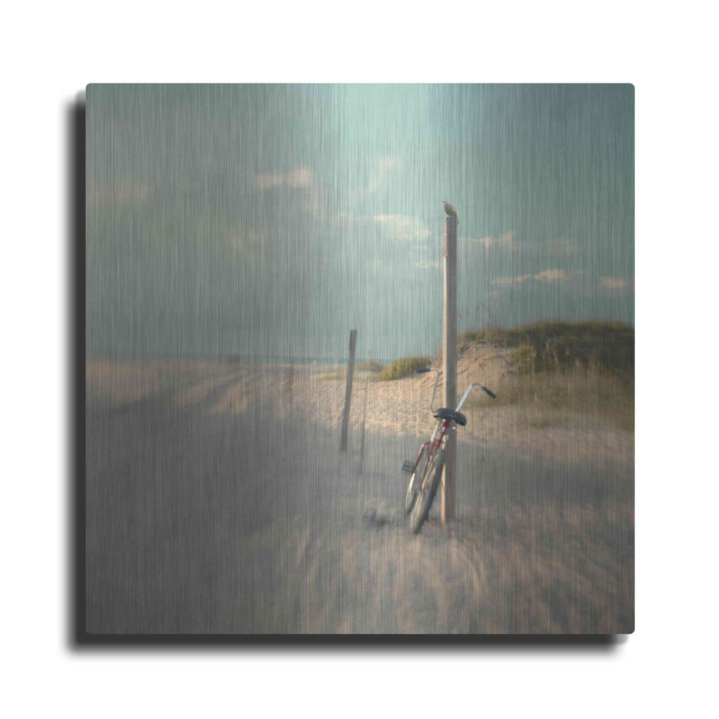 'Biking on Ocracoke' by Dawn D Hanna – Metal Wall Art