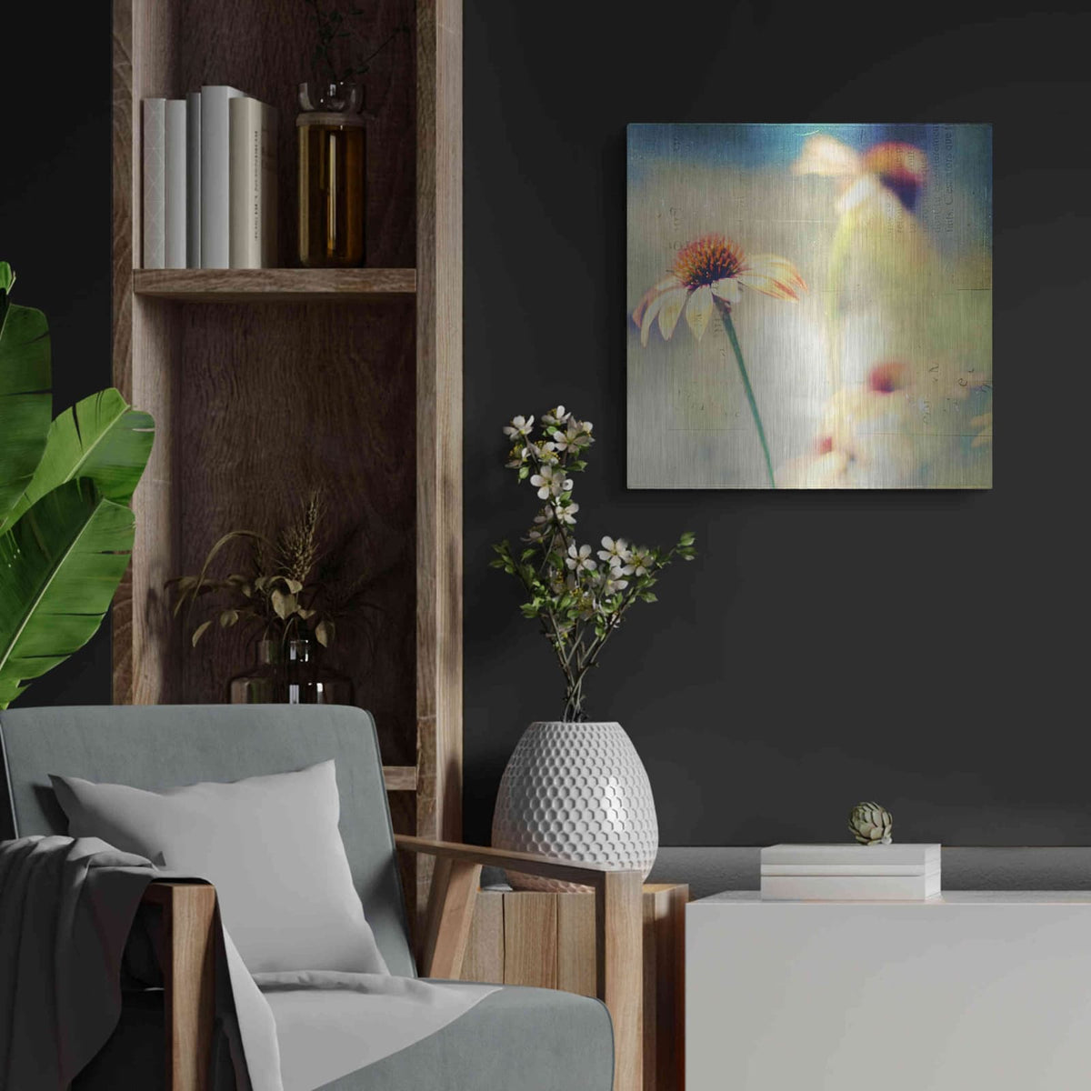 'Courage Is Fear That Has Said Its Prayers' by Dawn D Hanna – Metal Wall Art, 24x24 room view