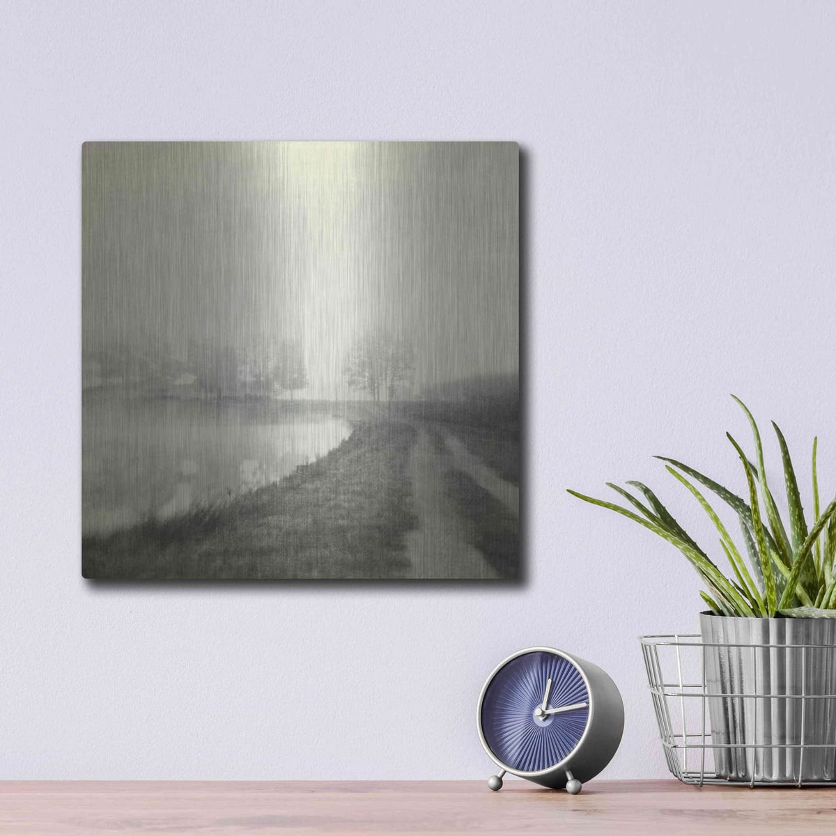 'Foggy Sunrise' by Dawn D Hanna – Metal Wall Art, 12x12 room view