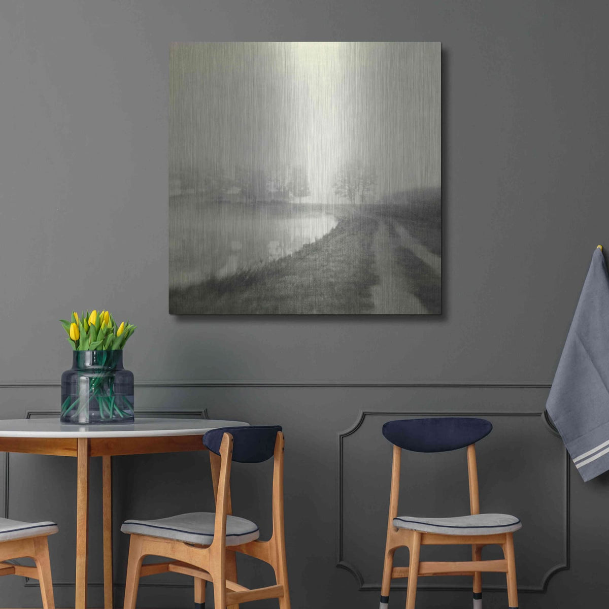'Foggy Sunrise' by Dawn D Hanna – Metal Wall Art, 36x36 room view