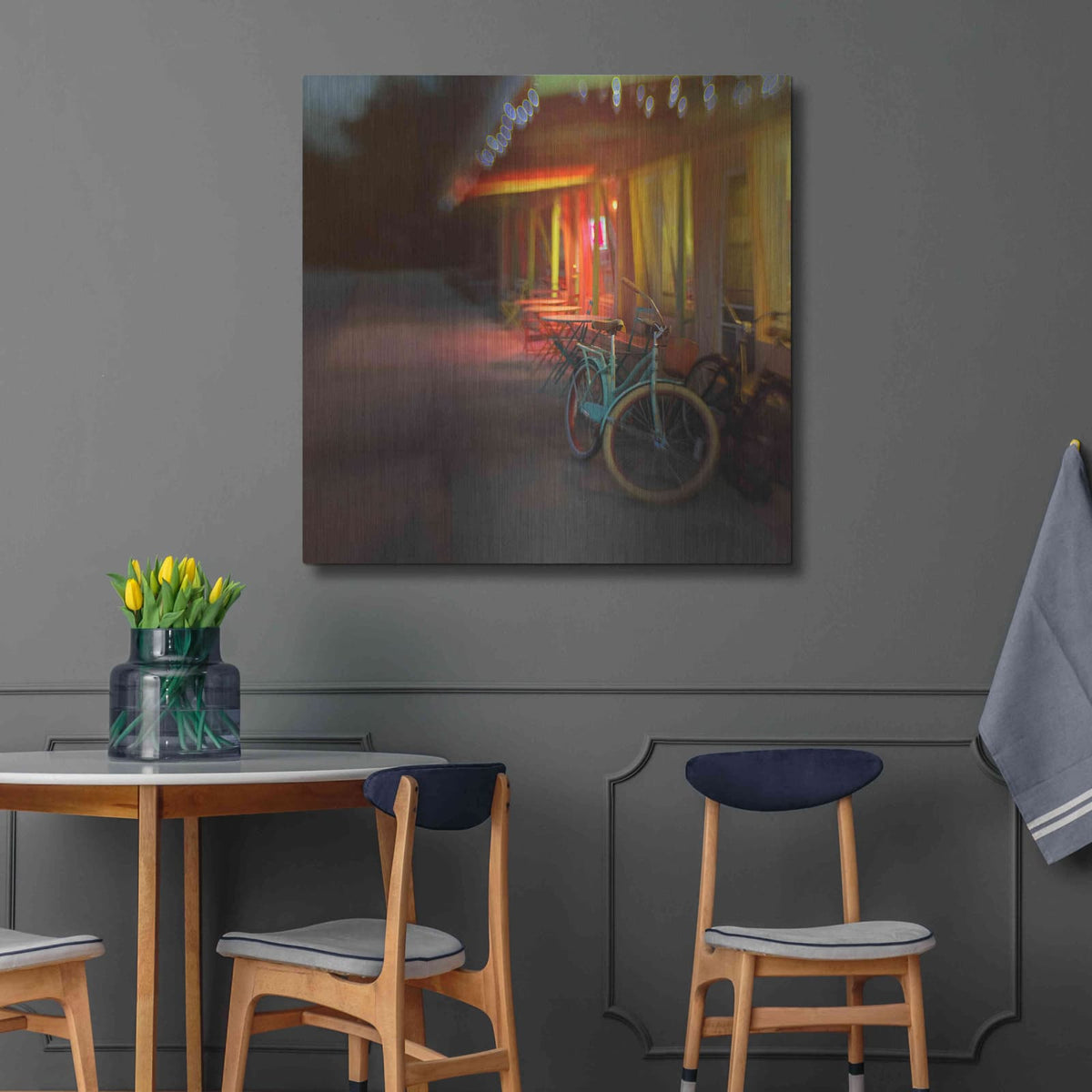 'Jennifer’s Bike' by Dawn D Hanna – Metal Wall Art, 36x36 room view