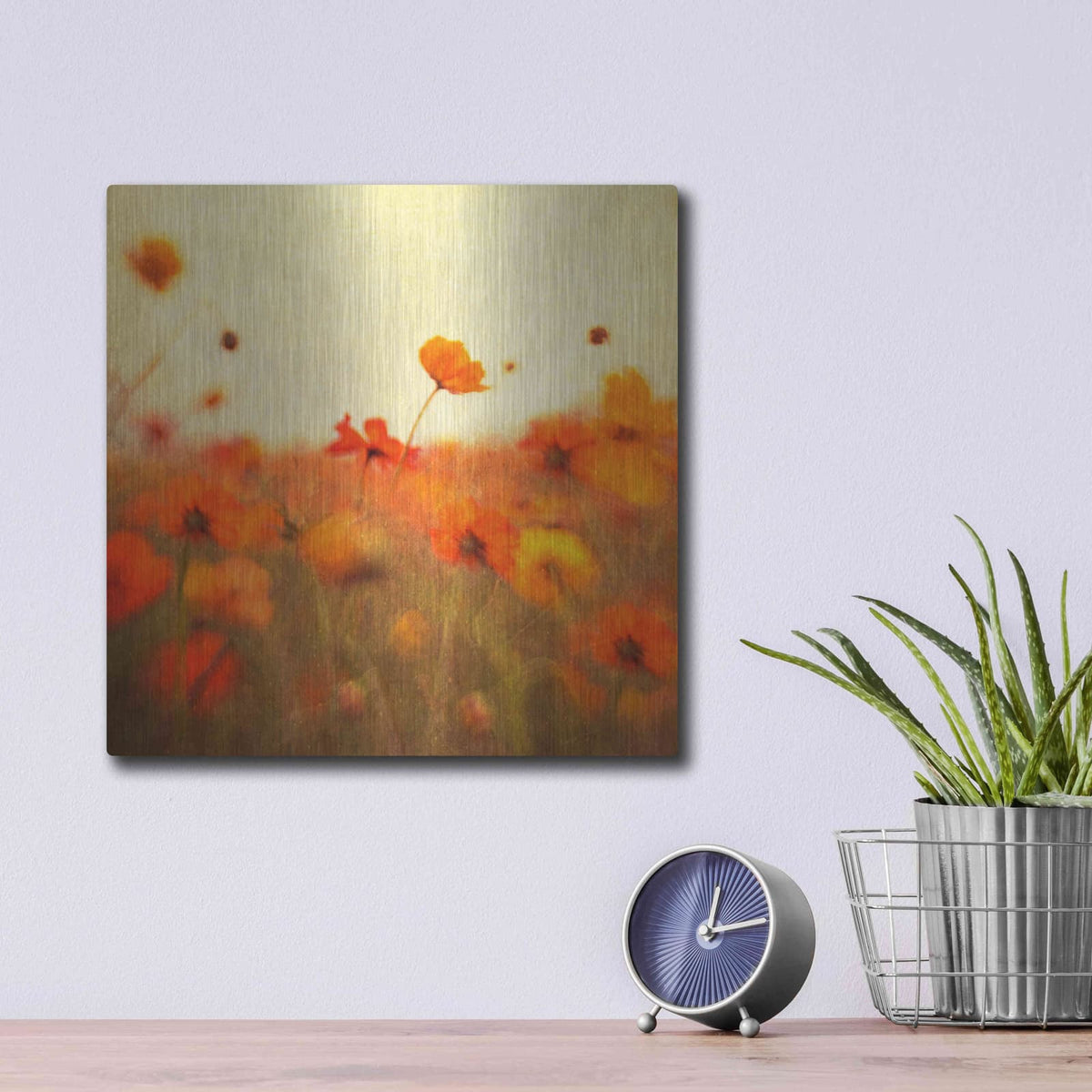 'Orange Happiness' by Dawn D Hanna – Metal Wall Art, 12x12 room view
