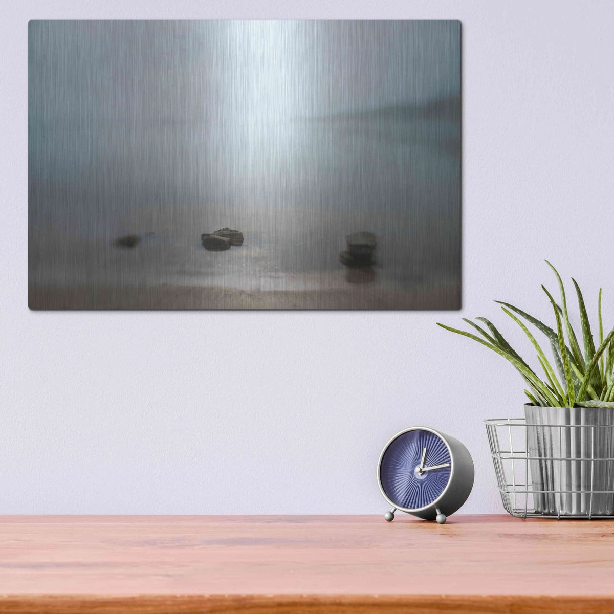 'Three Rocks' by Dawn D Hanna – Metal Wall Art, 16x12 room view