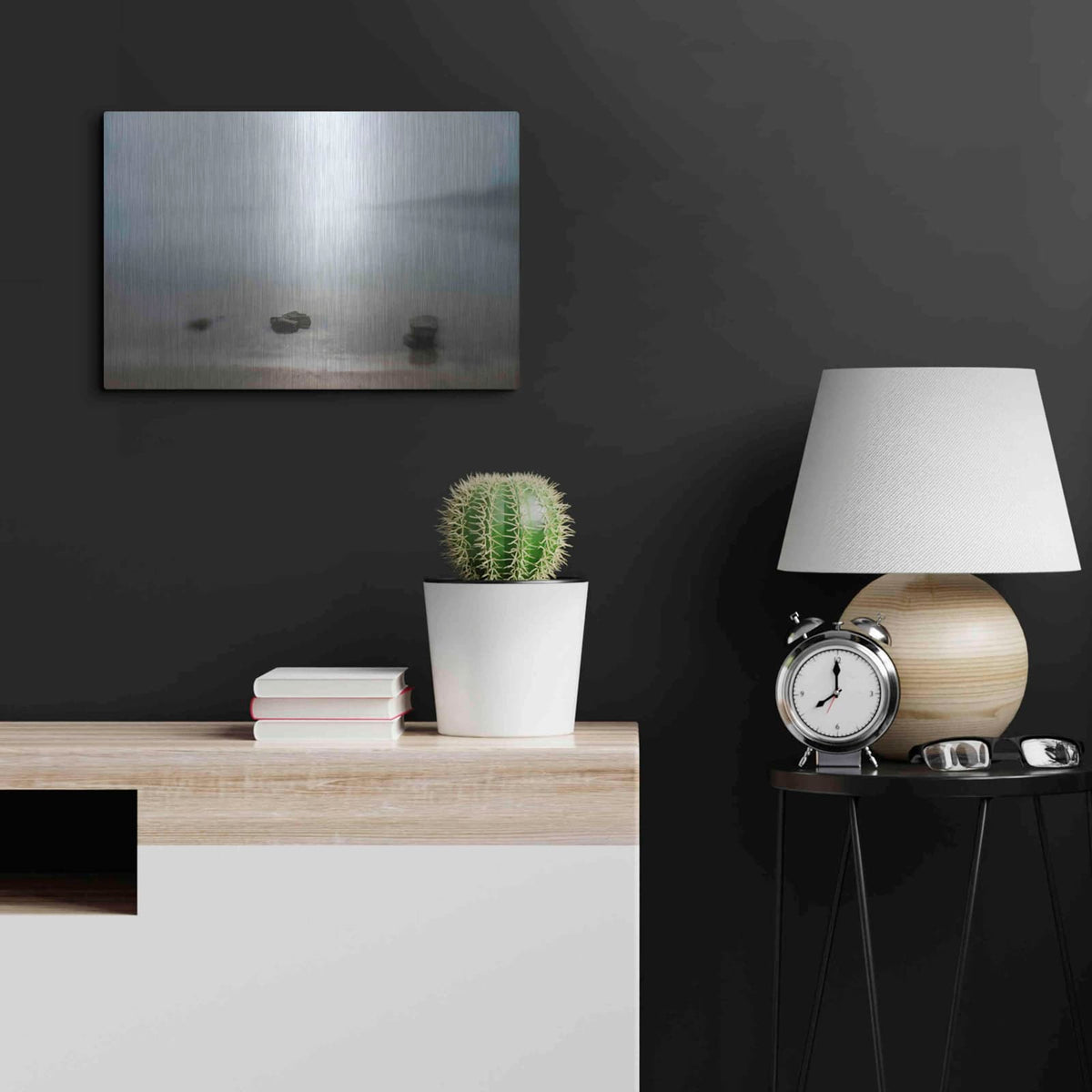 'Three Rocks' by Dawn D Hanna – Metal Wall Art, 24x16 room view