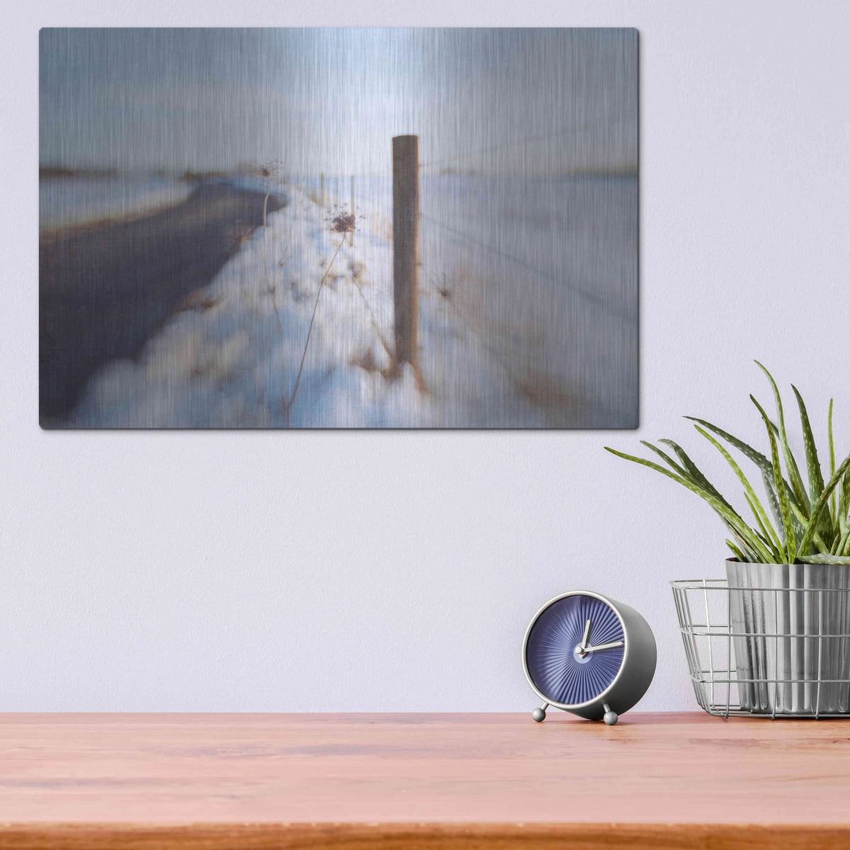 'Walking on the Edge of Winter' by Dawn D Hanna – Metal Wall Art, 16x12 room view