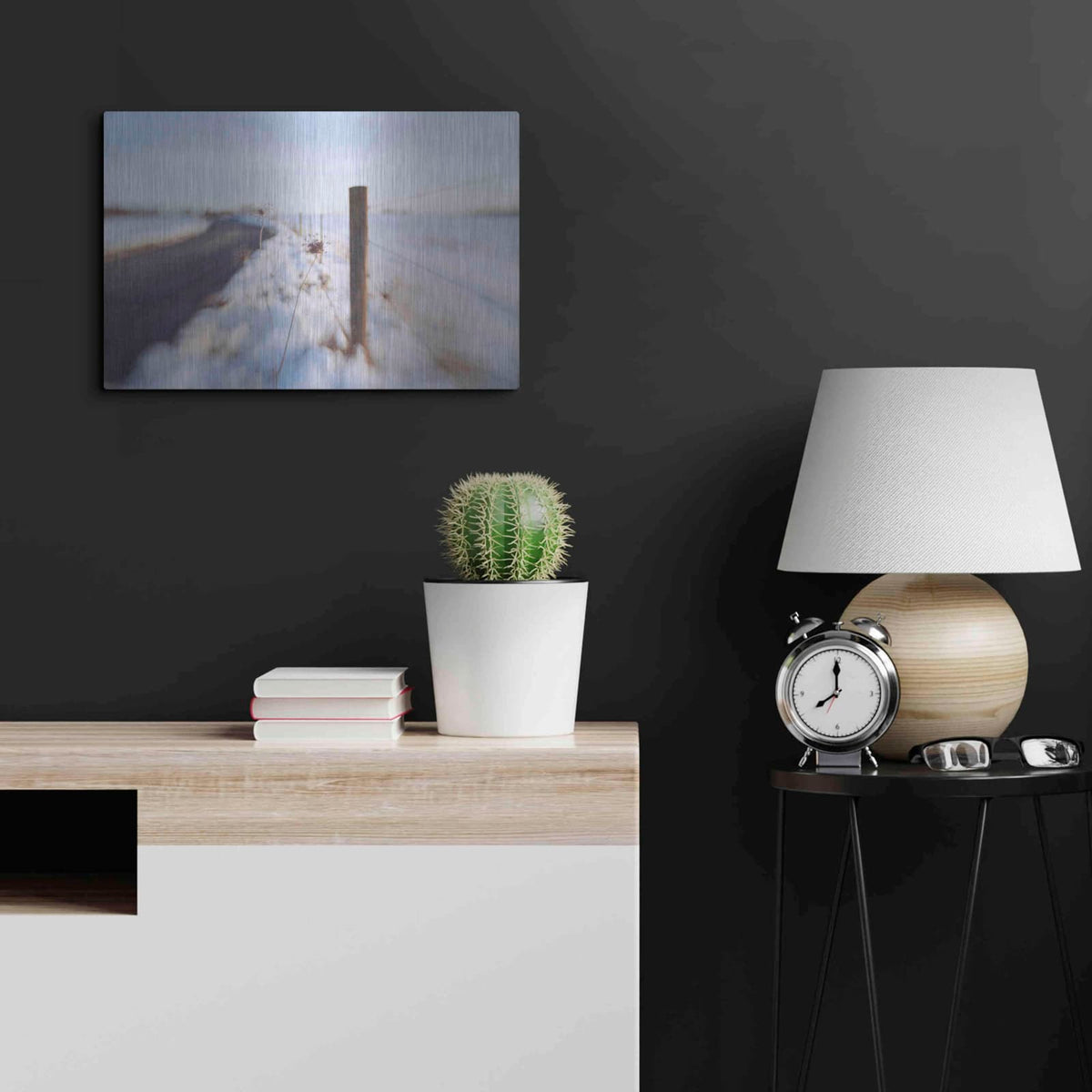 'Walking on the Edge of Winter' by Dawn D Hanna – Metal Wall Art, 24x16 room view