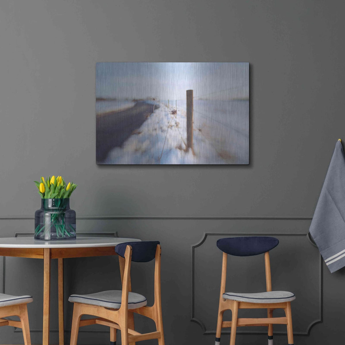 'Walking on the Edge of Winter' by Dawn D Hanna – Metal Wall Art, 36x24 room view