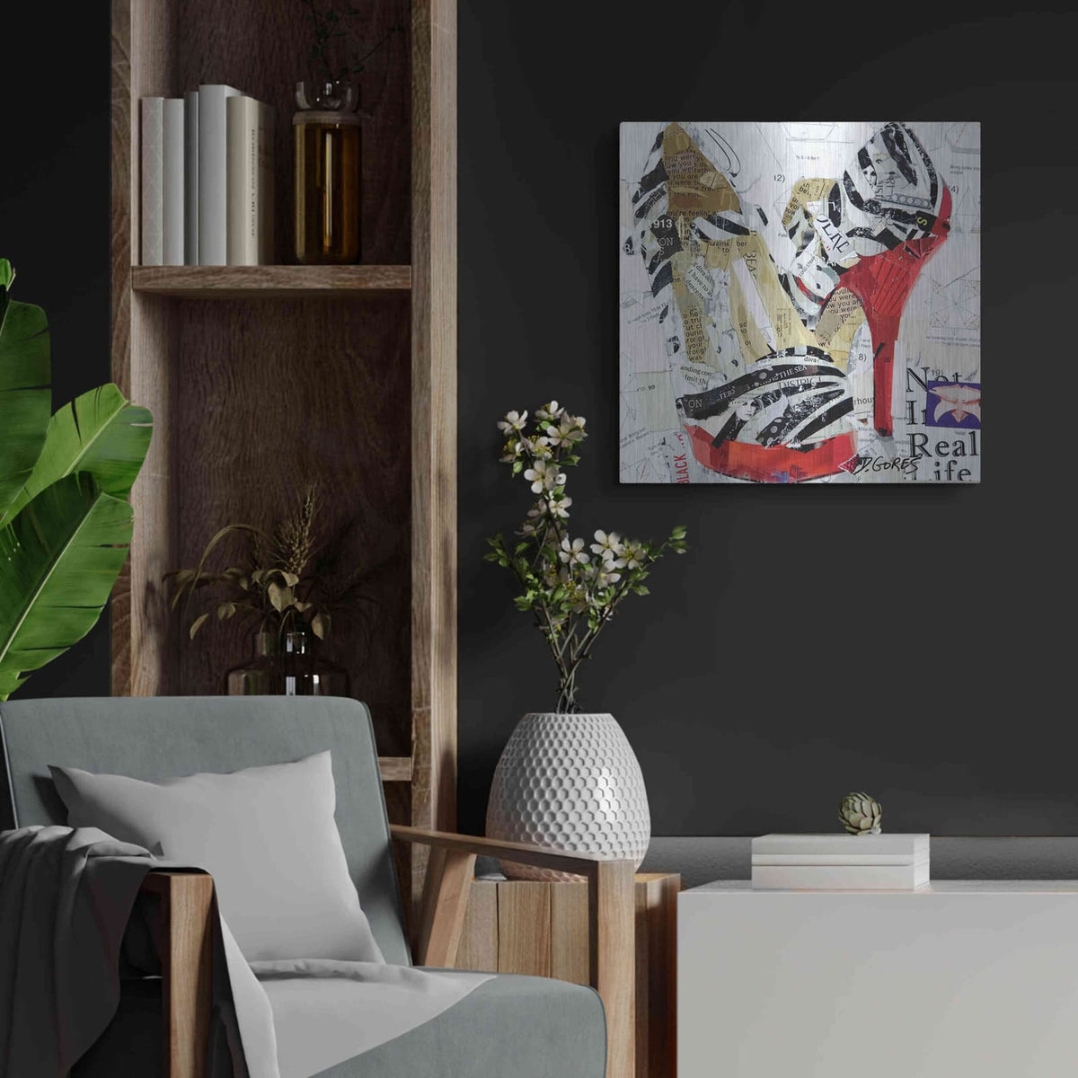 'Not in Real Life' by Derek Gores – Metal Wall Art, 24x24 room view