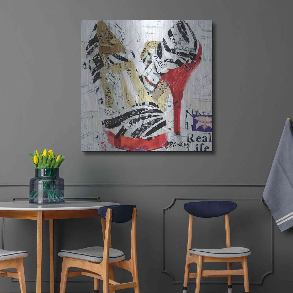 'Not in Real Life' by Derek Gores – Metal Wall Art, 36x36 room view