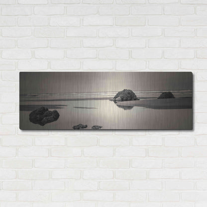 Luxe Metal Art 'Beach Rocks No. 4' by Gary Horsfall, Metal Wall Art,48x16