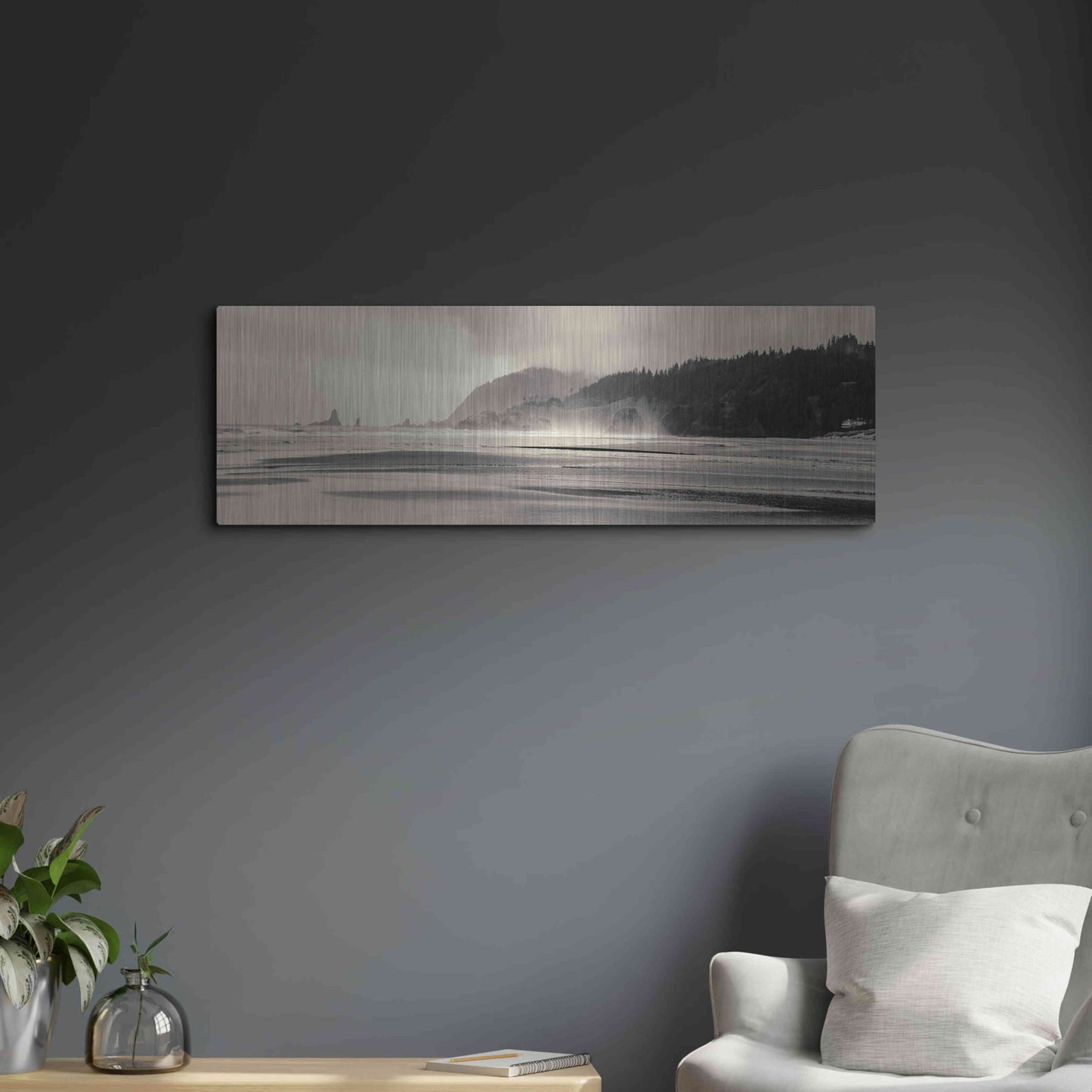 Luxe Metal Art 'Cannon Beach No. 7' by Gary Horsfall, Metal Wall Art,36x12