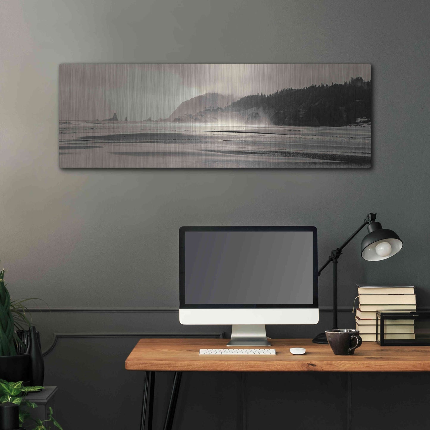 Luxe Metal Art 'Cannon Beach No. 7' by Gary Horsfall, Metal Wall Art,48x16