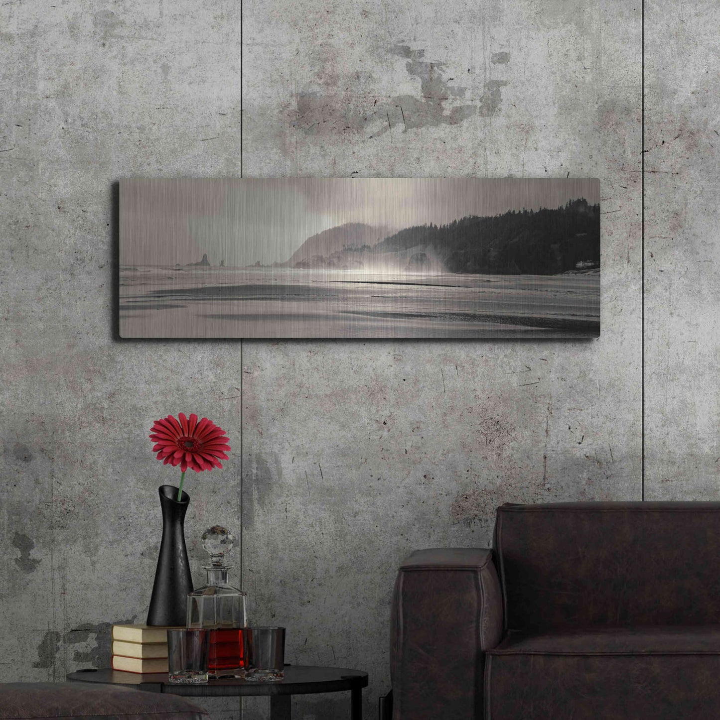 Luxe Metal Art 'Cannon Beach No. 7' by Gary Horsfall, Metal Wall Art,48x16