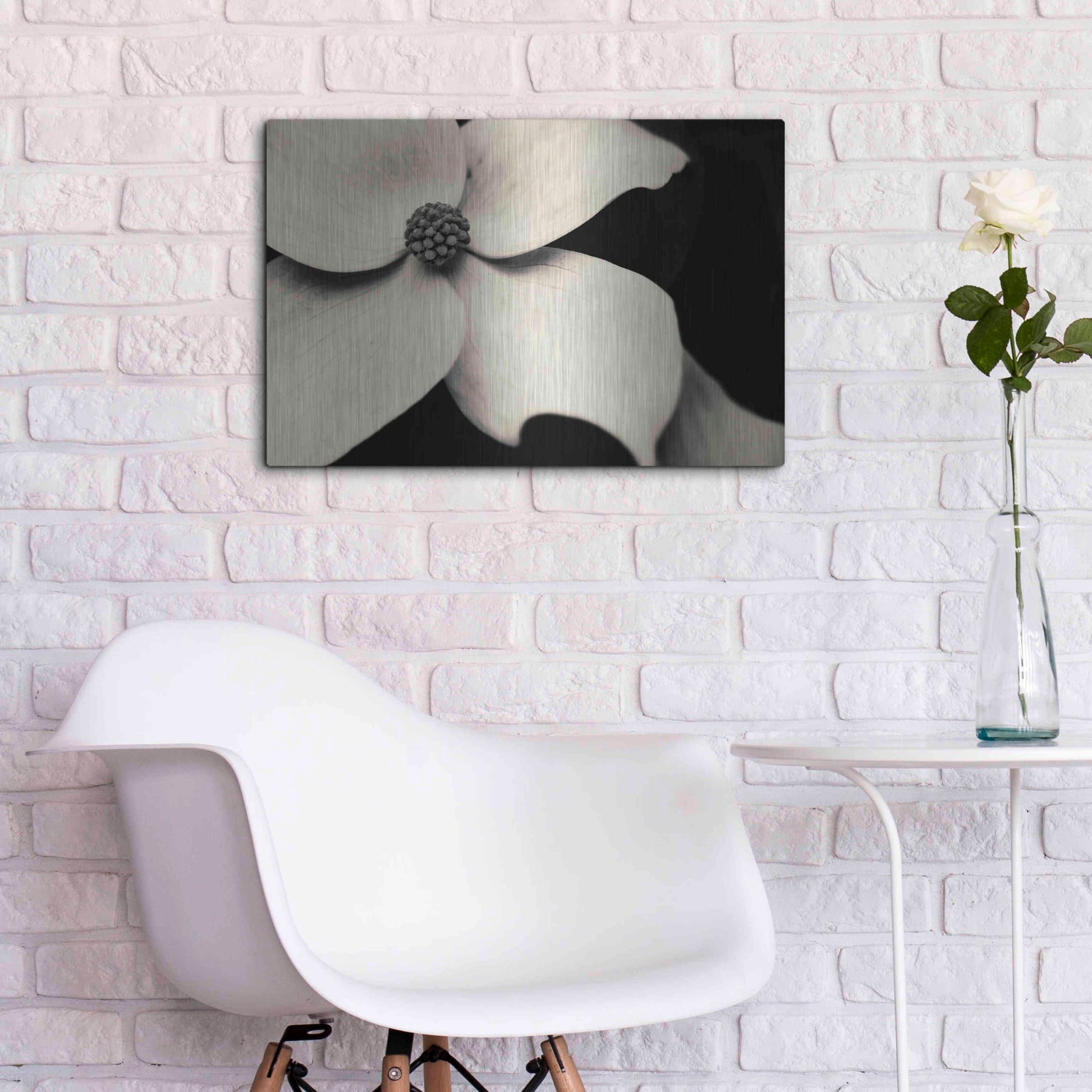 Luxe Metal Art 'Dogwood Flower' by Gary Horsfall, Metal Wall Art,24x16