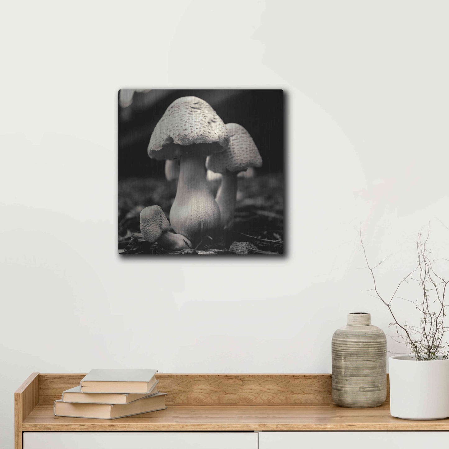 Luxe Metal Art 'Mushroom No. 3' by Gary Horsfall, Metal Wall Art,12x12