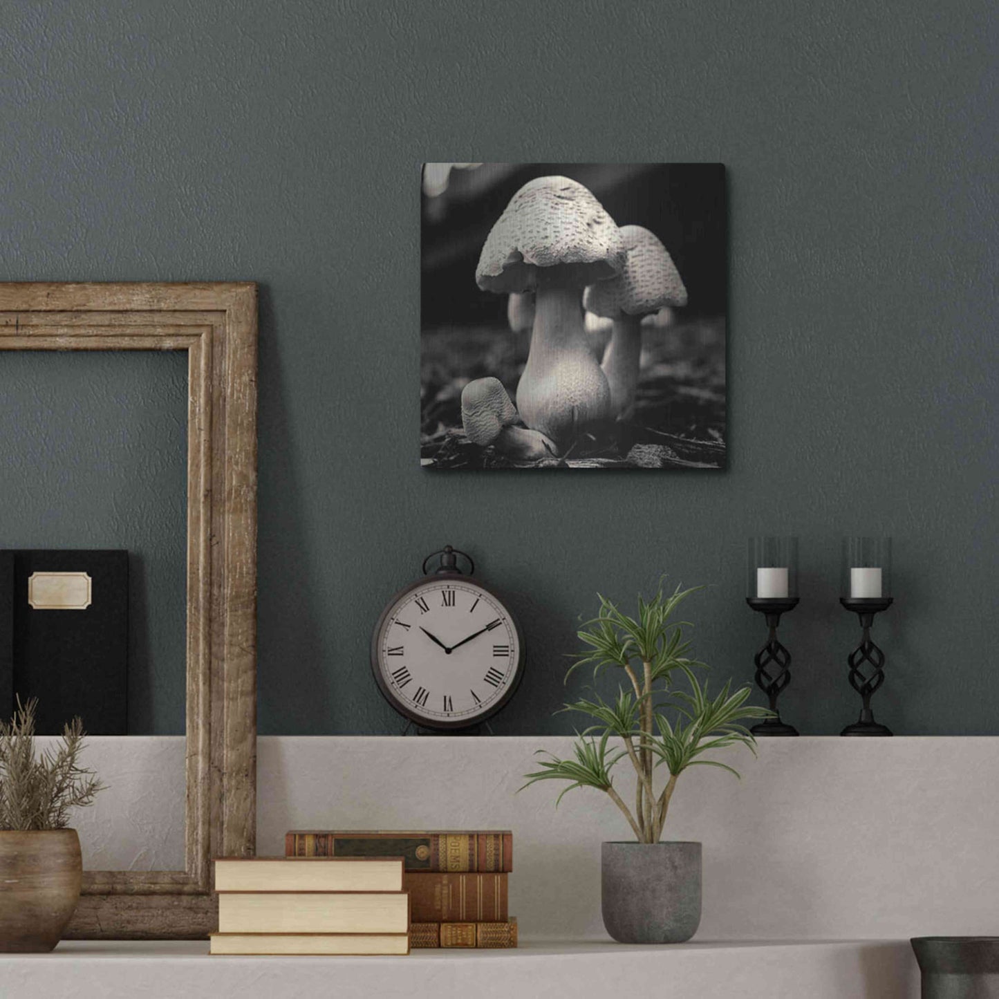 Luxe Metal Art 'Mushroom No. 3' by Gary Horsfall, Metal Wall Art,12x12