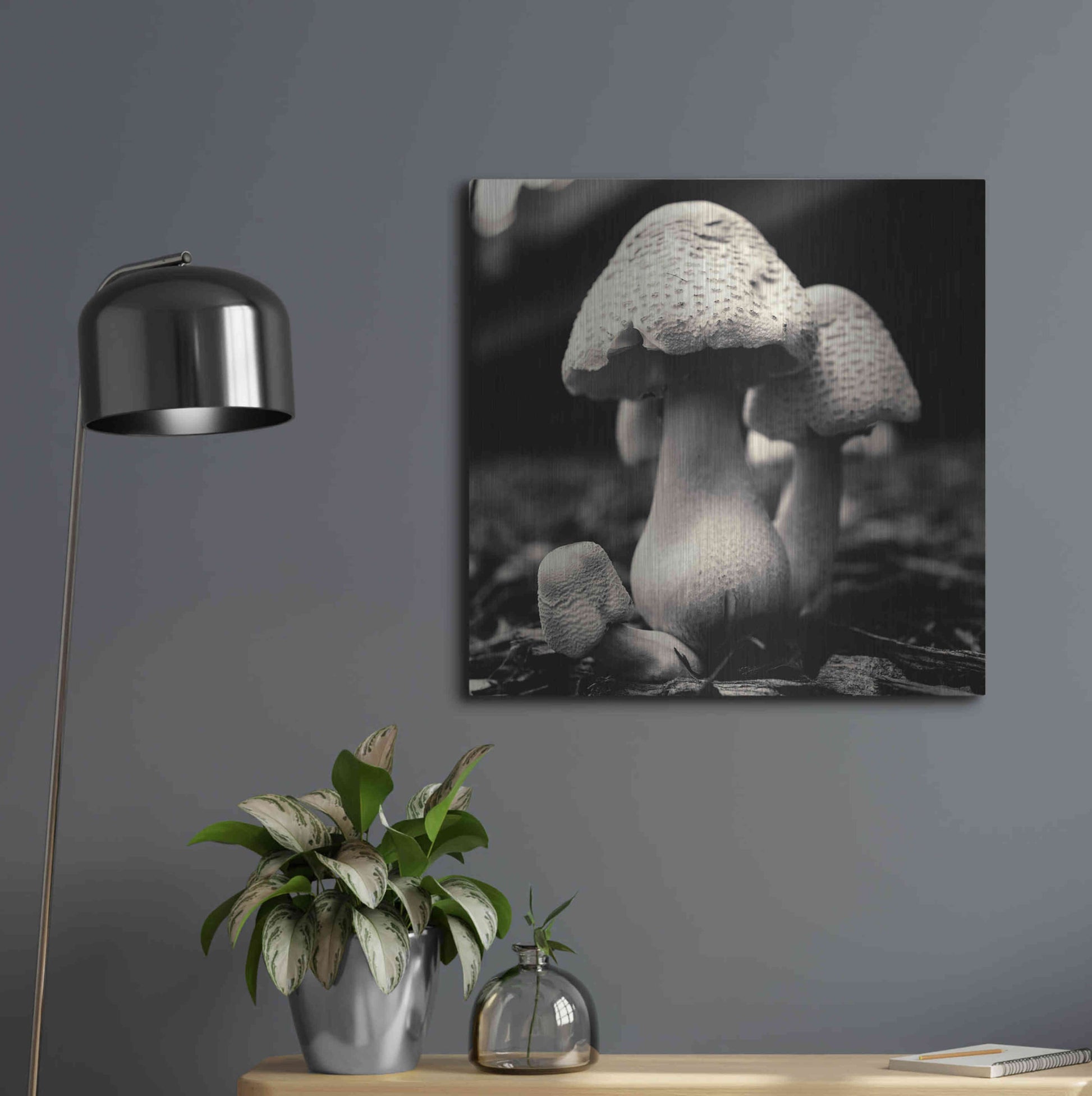 Luxe Metal Art 'Mushroom No. 3' by Gary Horsfall, Metal Wall Art,24x24