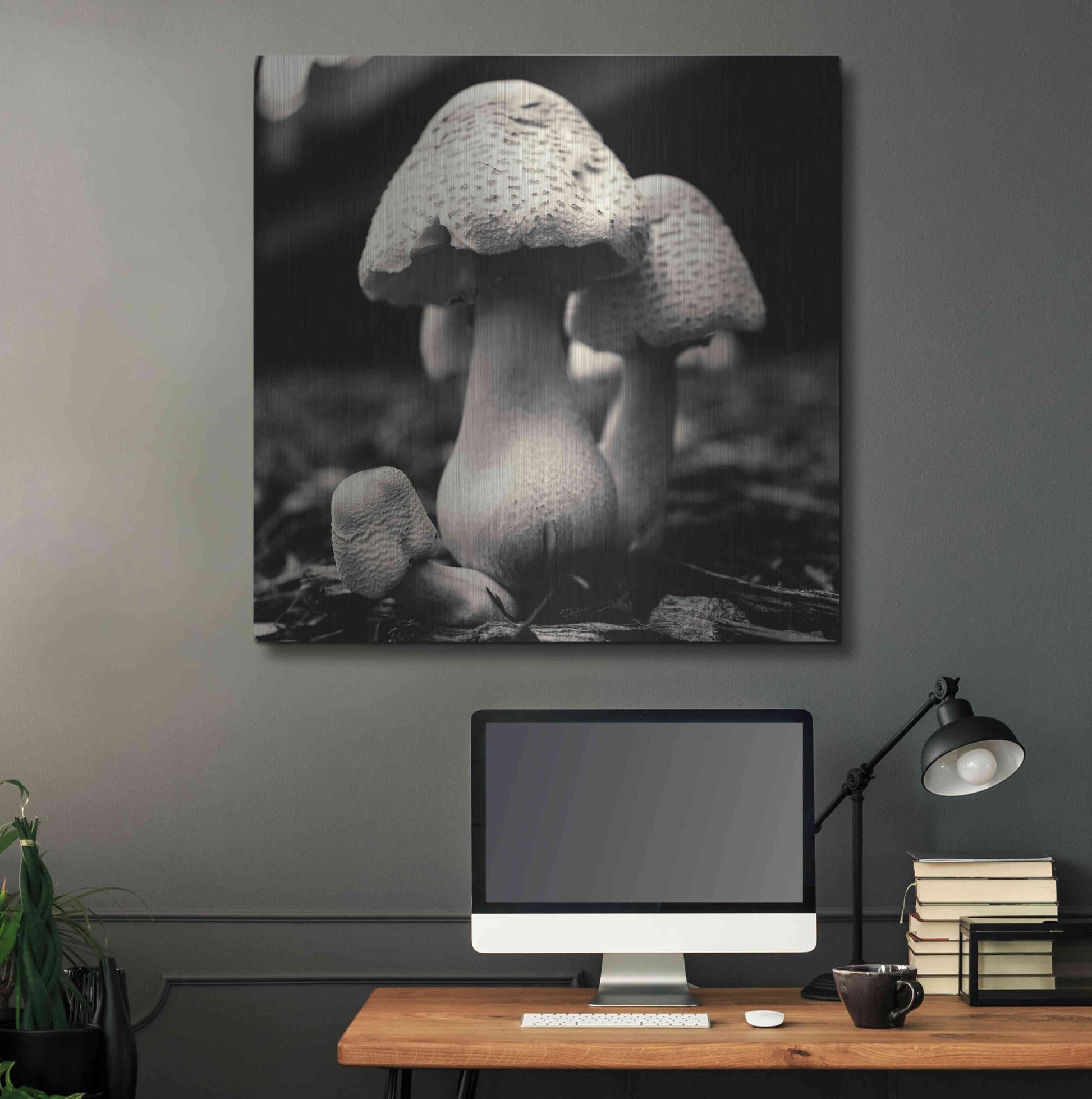 Luxe Metal Art 'Mushroom No. 3' by Gary Horsfall, Metal Wall Art,36x36