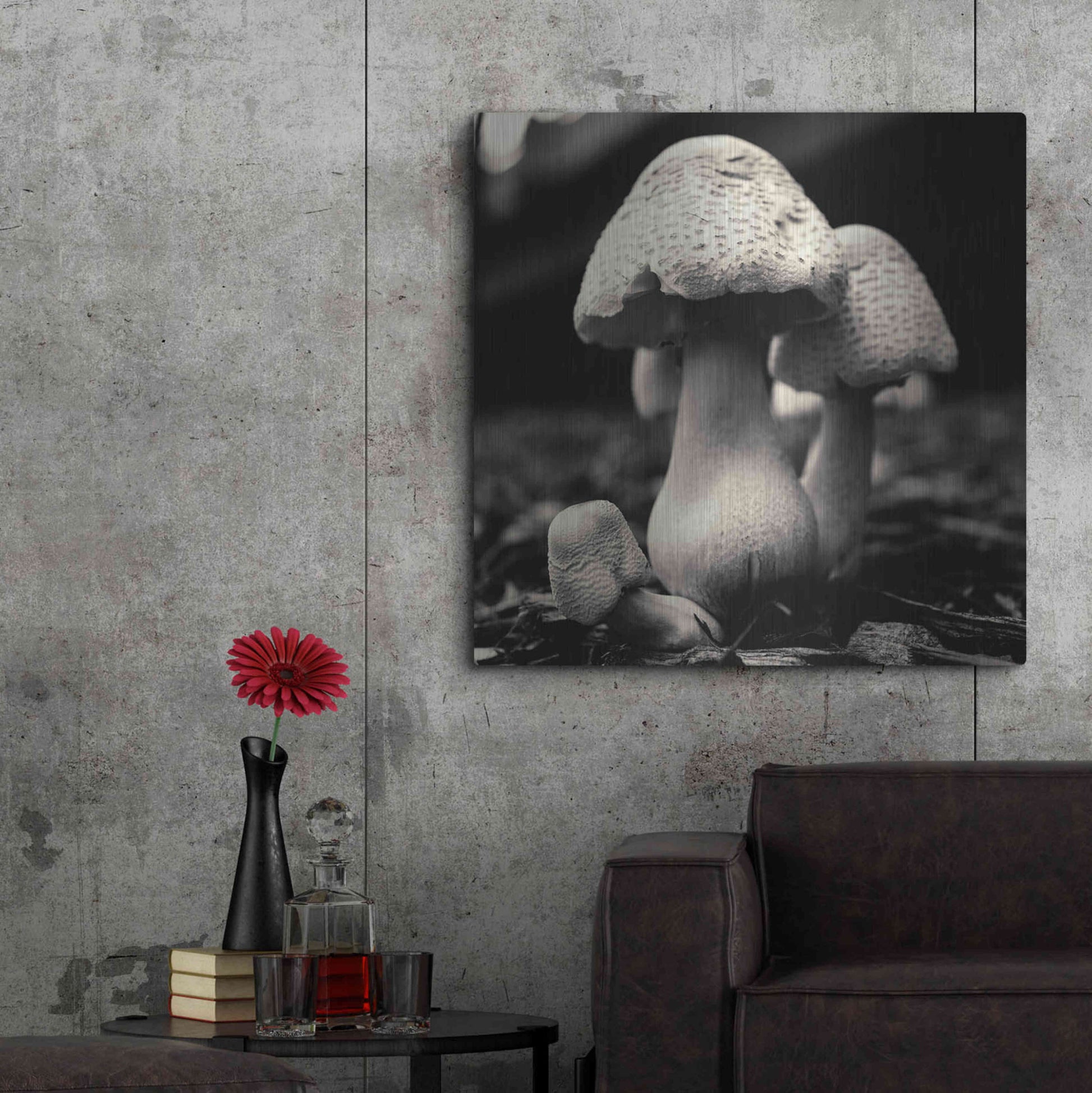 Luxe Metal Art 'Mushroom No. 3' by Gary Horsfall, Metal Wall Art,36x36