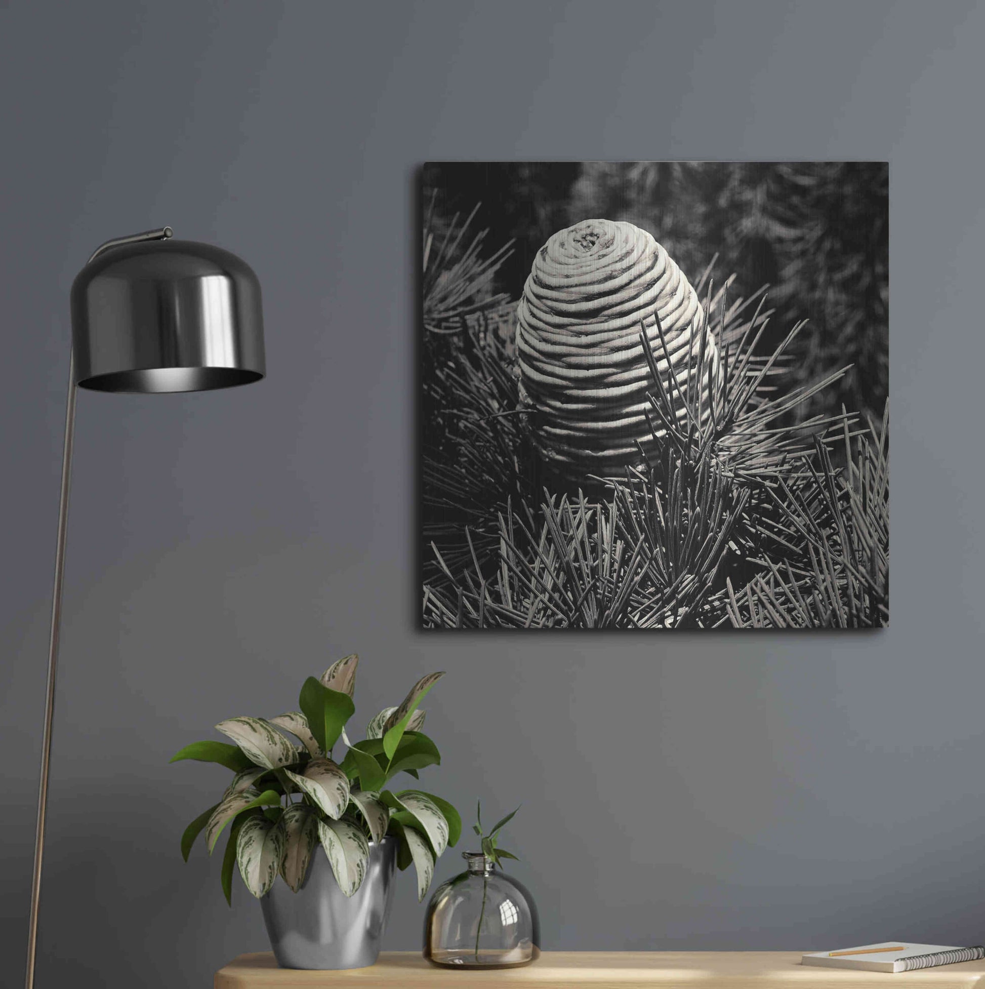 Luxe Metal Art 'Spruce Cone' by Gary Horsfall, Metal Wall Art,24x24