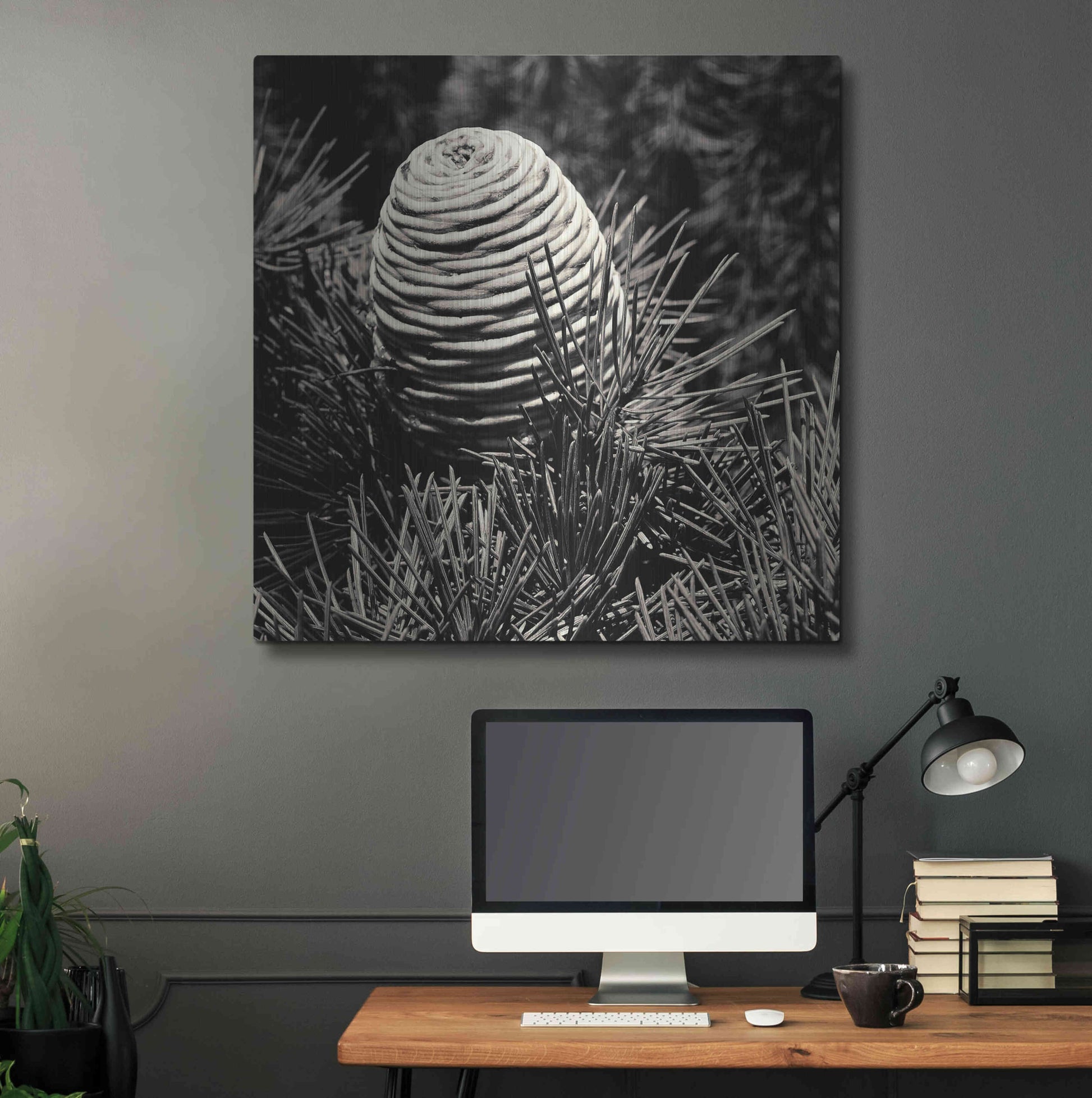 Luxe Metal Art 'Spruce Cone' by Gary Horsfall, Metal Wall Art,36x36