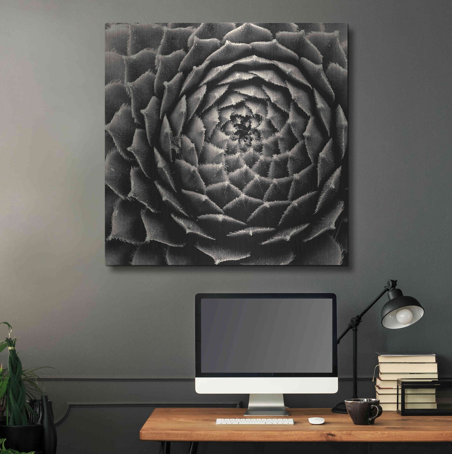 Luxe Metal Art 'Succulent' by Gary Horsfall, Metal Wall Art,36x36